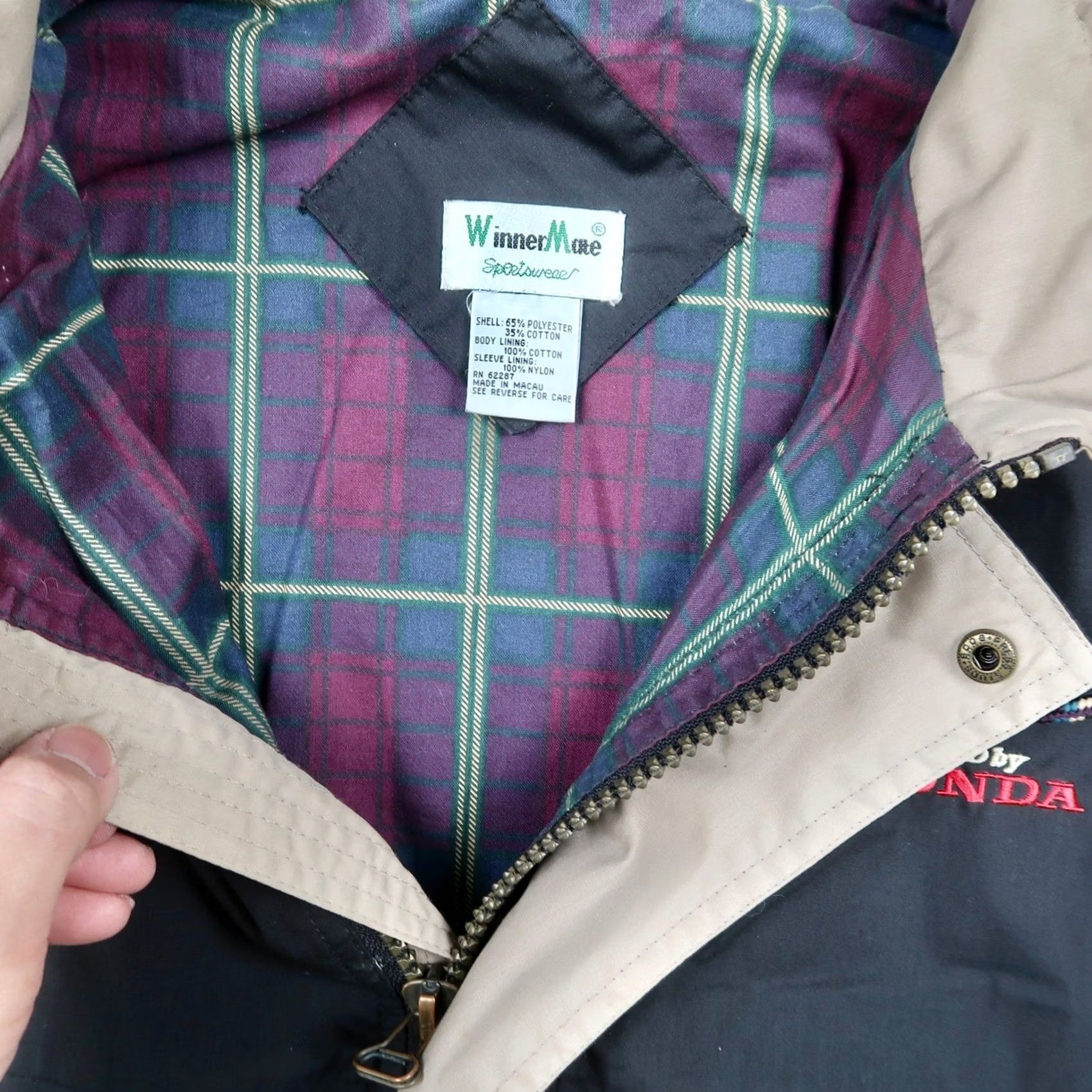 Honda VINTAGE Honda Jacket Mens L Black Windbreaker L Size US L / EU 52-54 / 3 - 7 Thumbnail