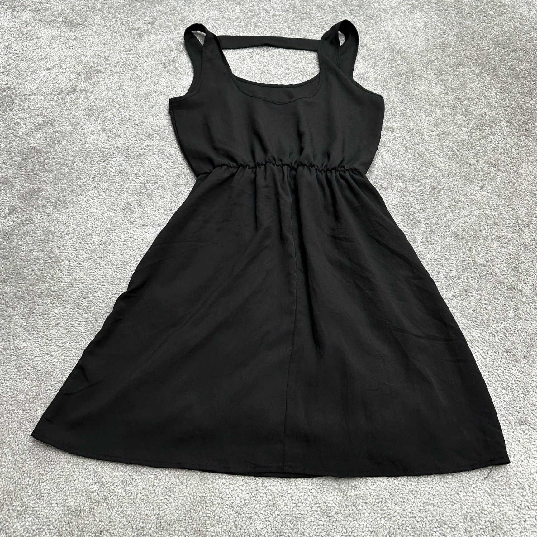 Vintage Lush Dress Womens Small Black A-Line Mini Short Backless Sleeveless Casual Solid Size 28" / US 6 / IT 42 - 2 Thumbnail