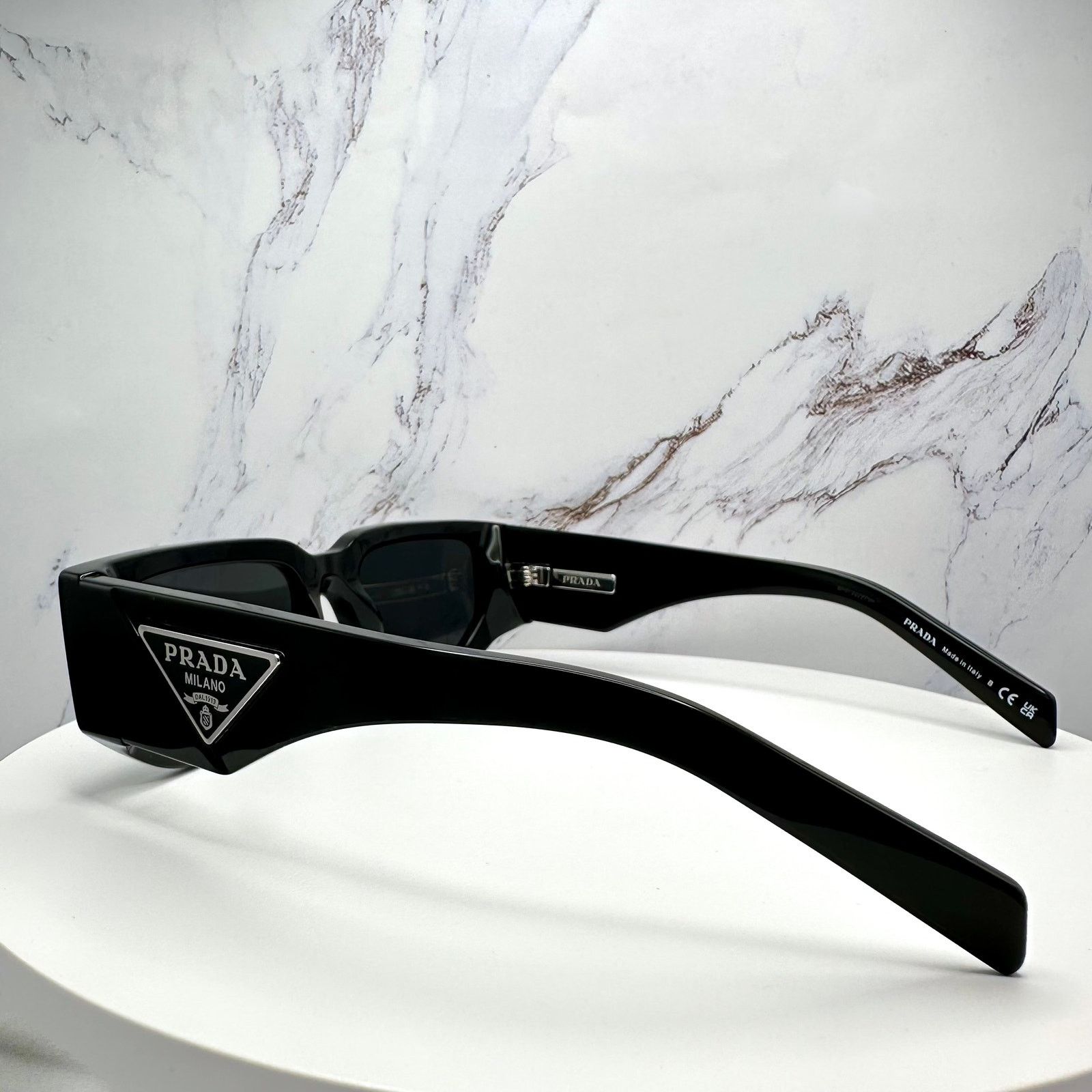 Prada NEW PRADA Sunglasses Black Square Rectangle Plaque Logo Size ONE SIZE - 22 Thumbnail