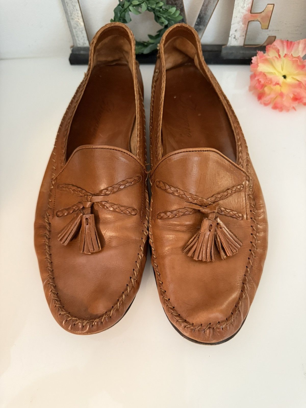 Bragano Bragano Italy Leather Tasseled Loafers 10.5 M Cognac Brown Size US 10.5 / EU 43-44 - 3 Thumbnail