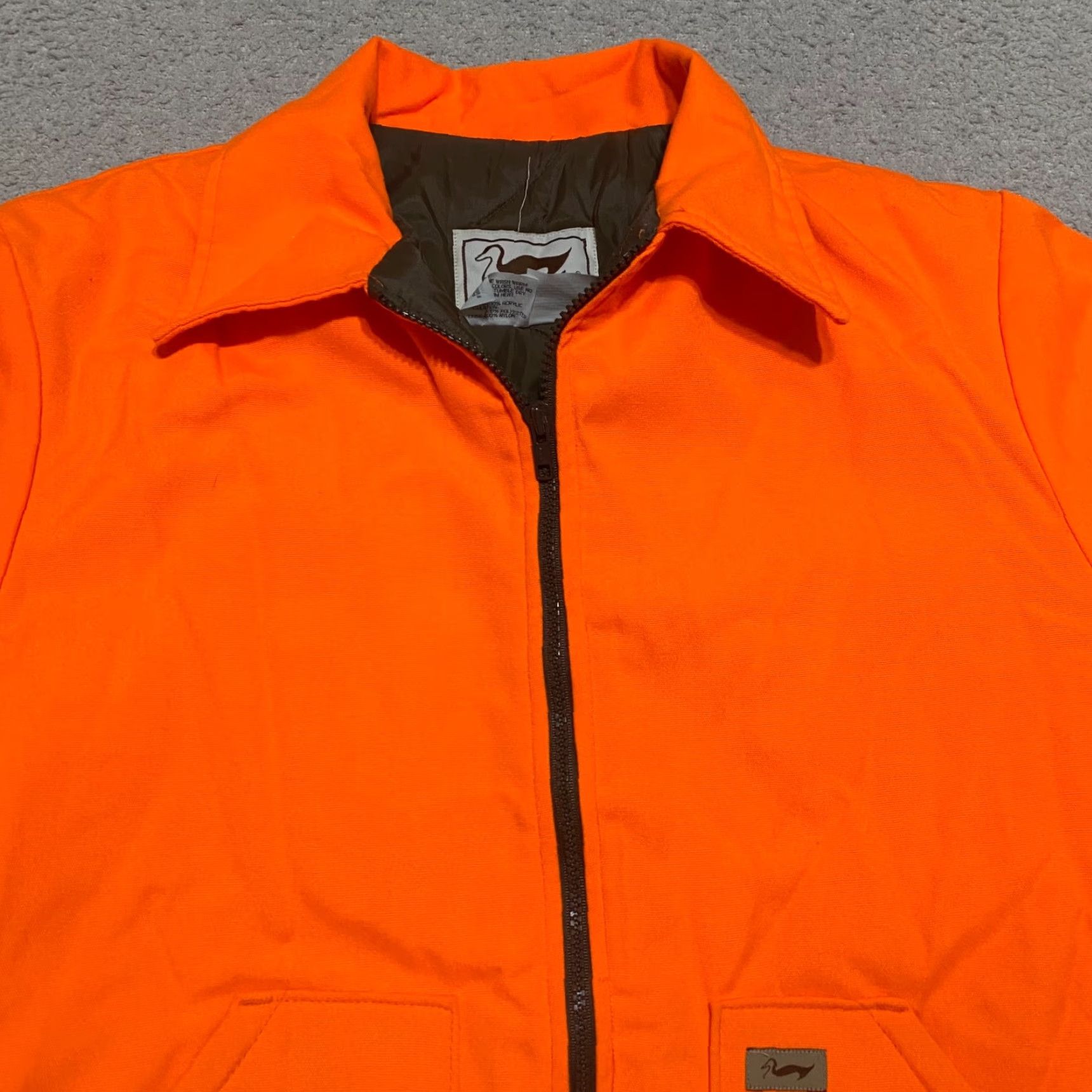 Vintage Duxbak Mens Jacket Orange Full Zip Quilt Lined Pockets Hunting Outdoor Bomber Jacket M Orange Mens Jacket Size US M / EU 48-50 / 2 - 6 Thumbnail