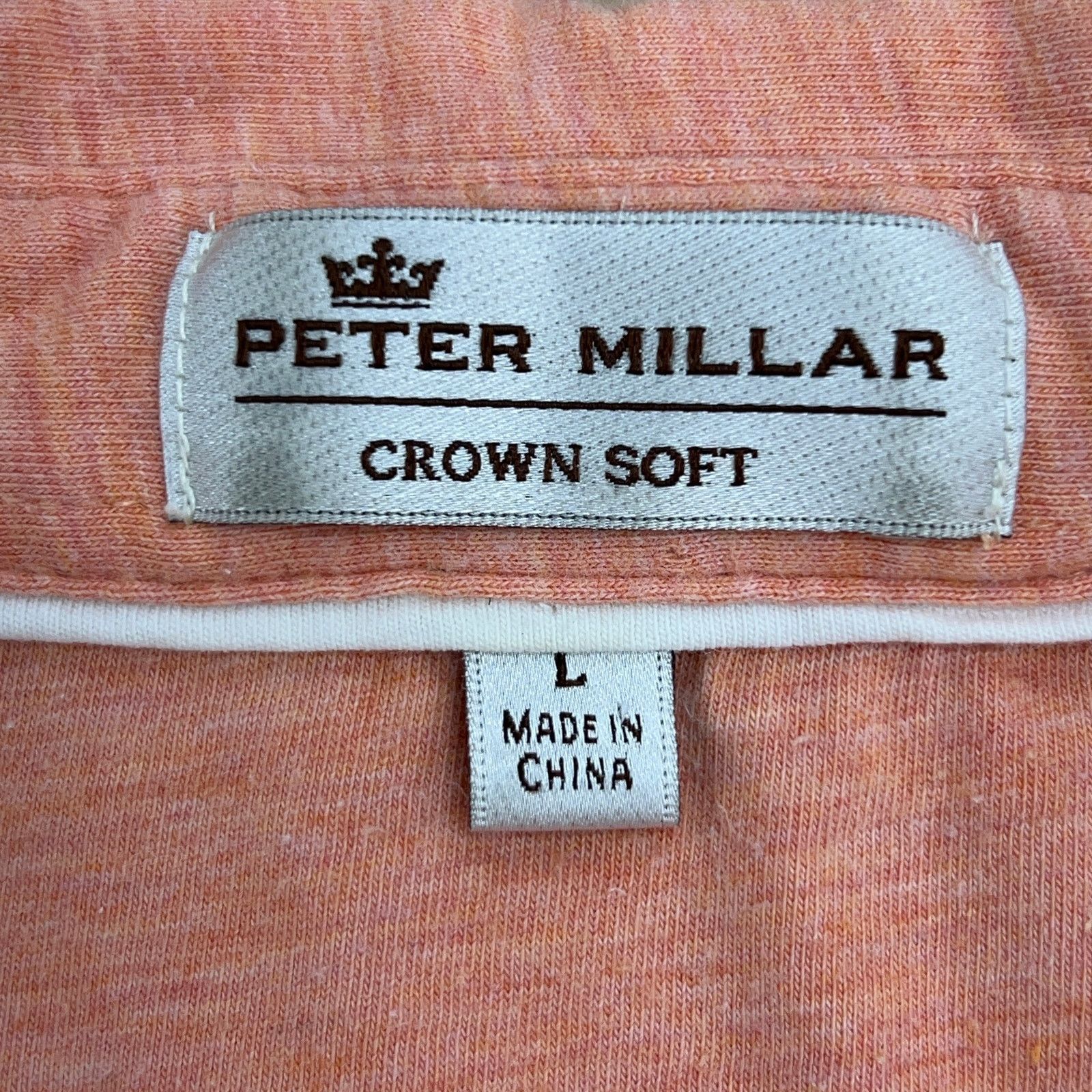 Peter Millar Peter Millar Size L Polo Shirt Crown Soft Melange Orange Size US L / EU 52-54 / 3 - 15 Thumbnail