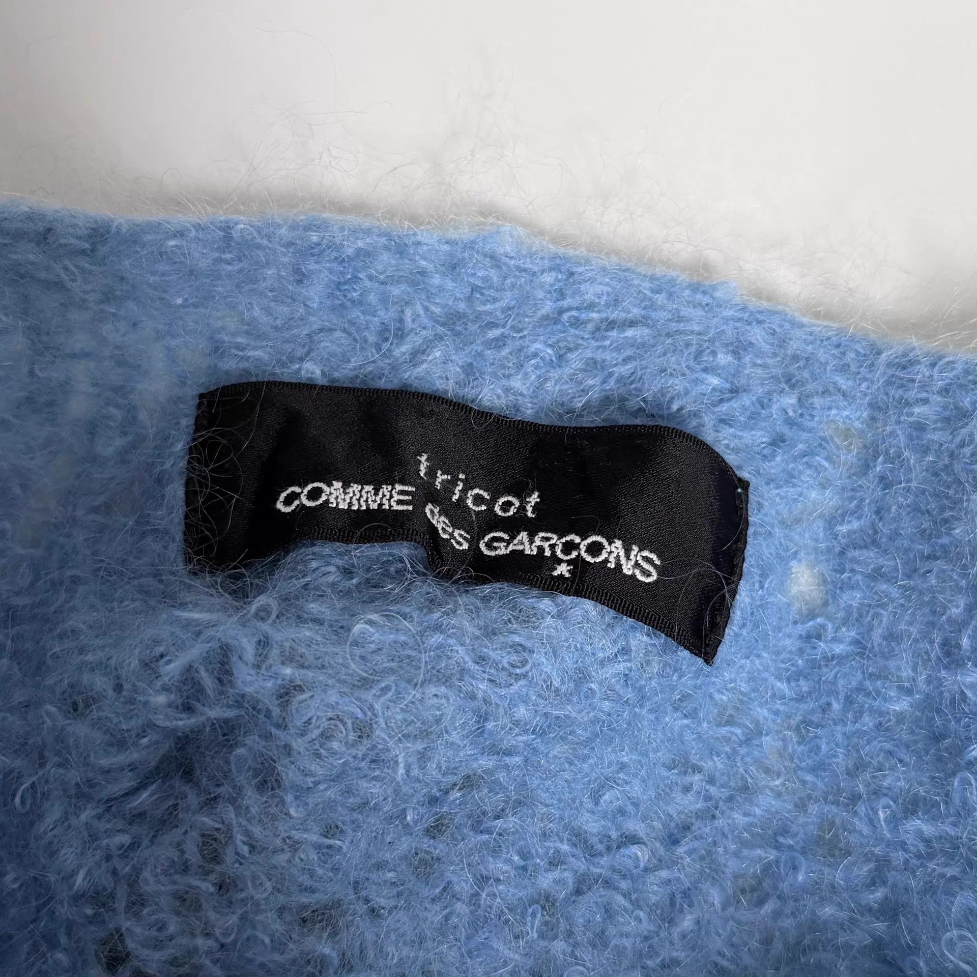 Comme des Garcons CDG Sky Blue Light Knit Draped Flower Wool Shawl Size ONE SIZE - 9 Thumbnail