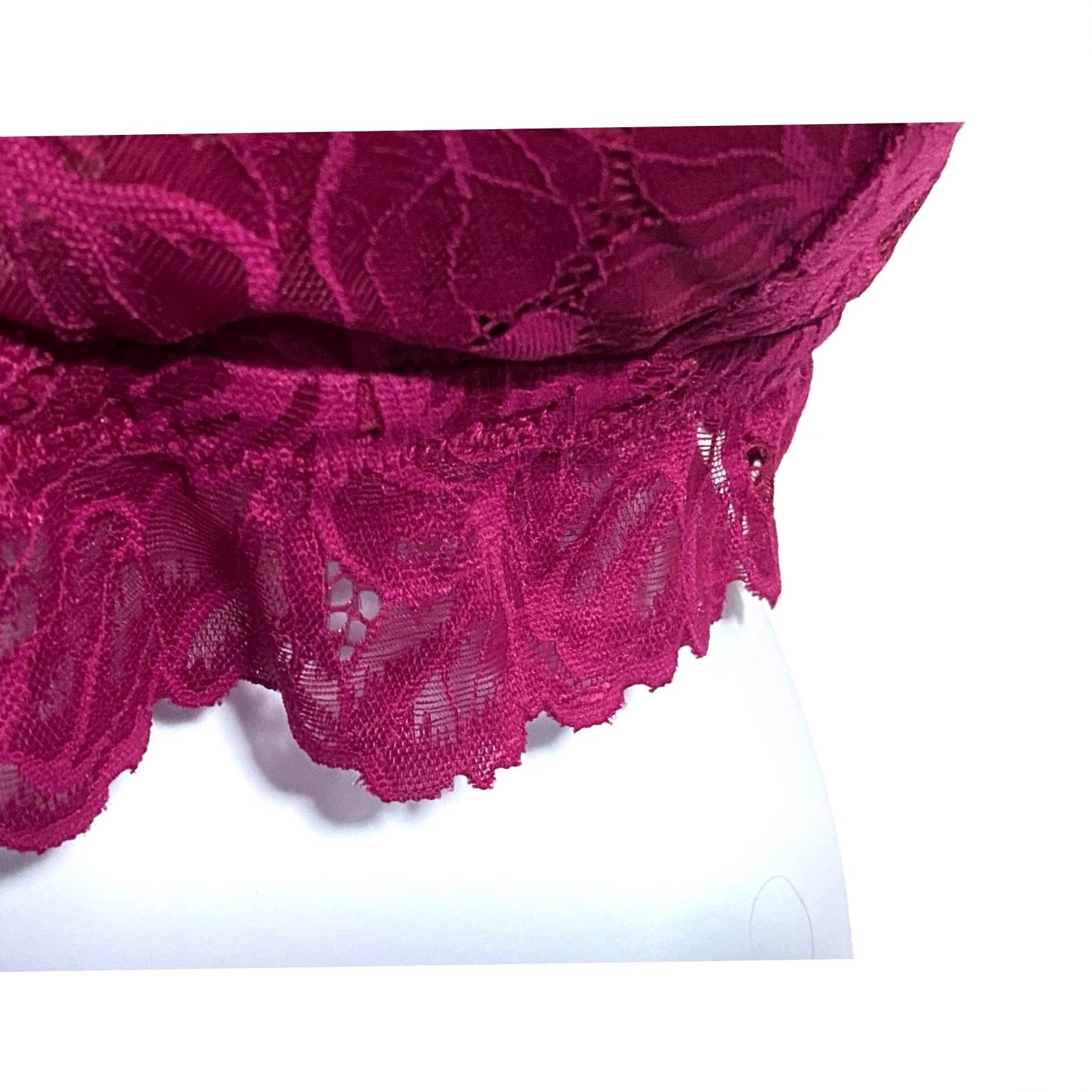 Vintage Maurices Fuchsia Pink Lace Bralette 3XL Racerback NWT Bra Womens Size ONE SIZE - 3 Thumbnail