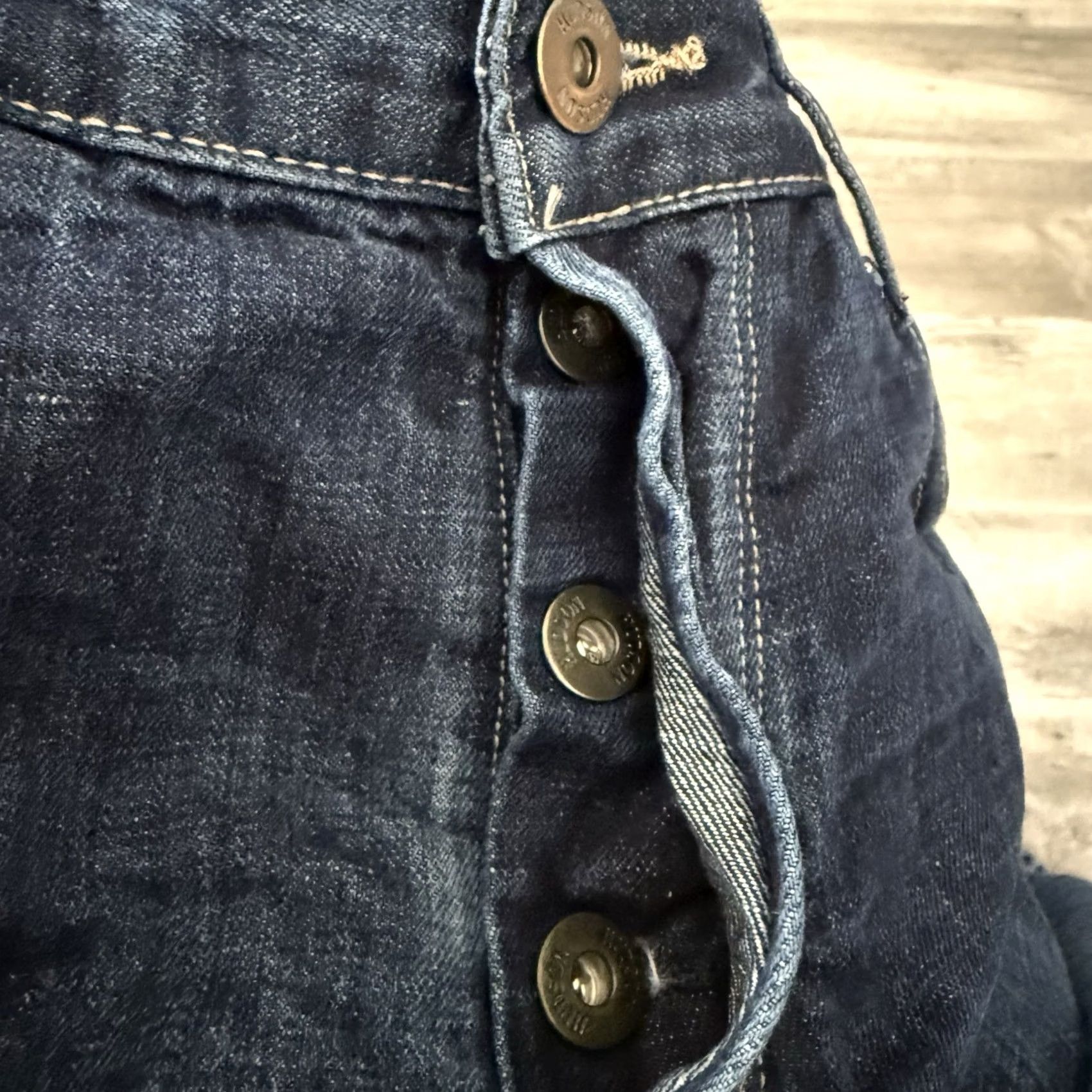 Hudson HUDSON Byron Straight Jeans Mens 36 Blue Cotton Flax Blend Button-Fly Distressed Size US 36 / EU 52 - 4 Thumbnail