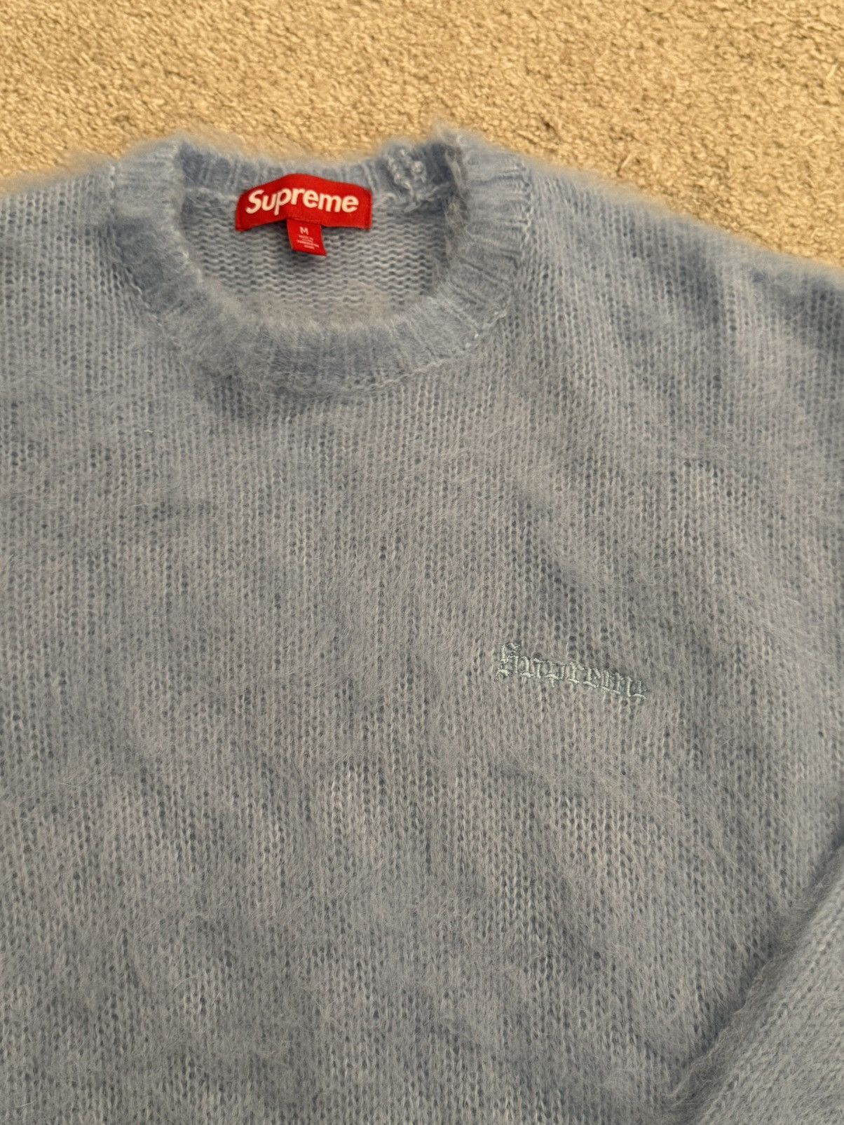 Supreme Supreme Brushed Mohair Sweater (Light Blue) Size US M / EU 48-50 / 2 - 2 Thumbnail