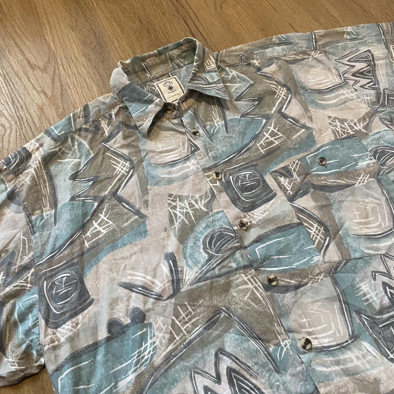 Other Blue and white vintage 90s abstract button up shirt Size US M / EU 48-50 / 2 - 3 Thumbnail