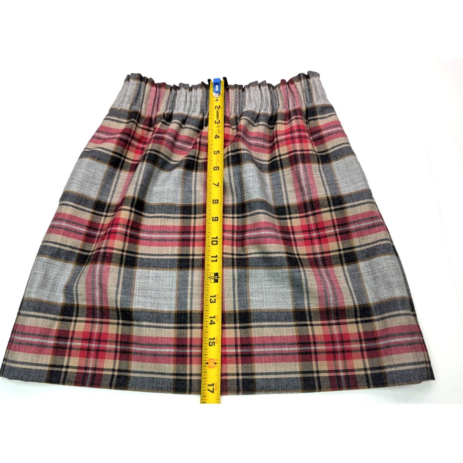 J.Crew J.CREW Plaid Sidewalk Skirt Woman 0 Wool Blend A-Line Short 24" Waist Red Plaid 06308 Women’s Skirt Vintage No Size 25" / US 0 / IT 36 - 4 Thumbnail