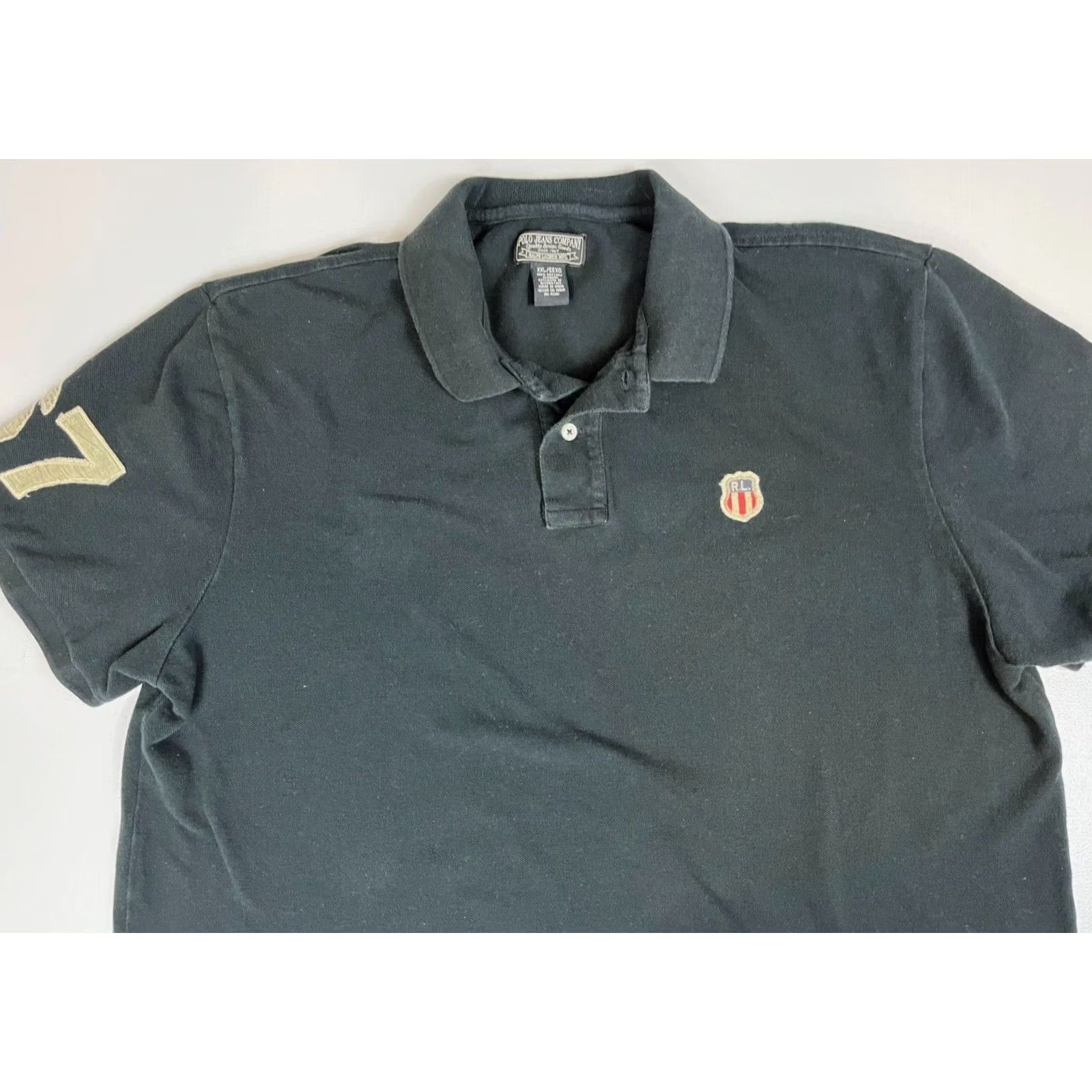 Ralph Lauren VINTAGE Polo Jeans Company Ralph Lauren Polo Shirt Men 2XL Black 90s Embroidered Logo Polo Shirt Size US XXL / EU 58 / 5 - 3 Thumbnail
