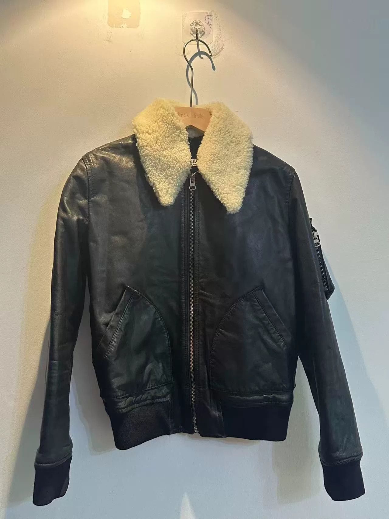 Maison Margiela Maison Margiela Leather Jacket with Shearling Collar Size US S / EU 44-46 / 1 - 1 Thumbnail