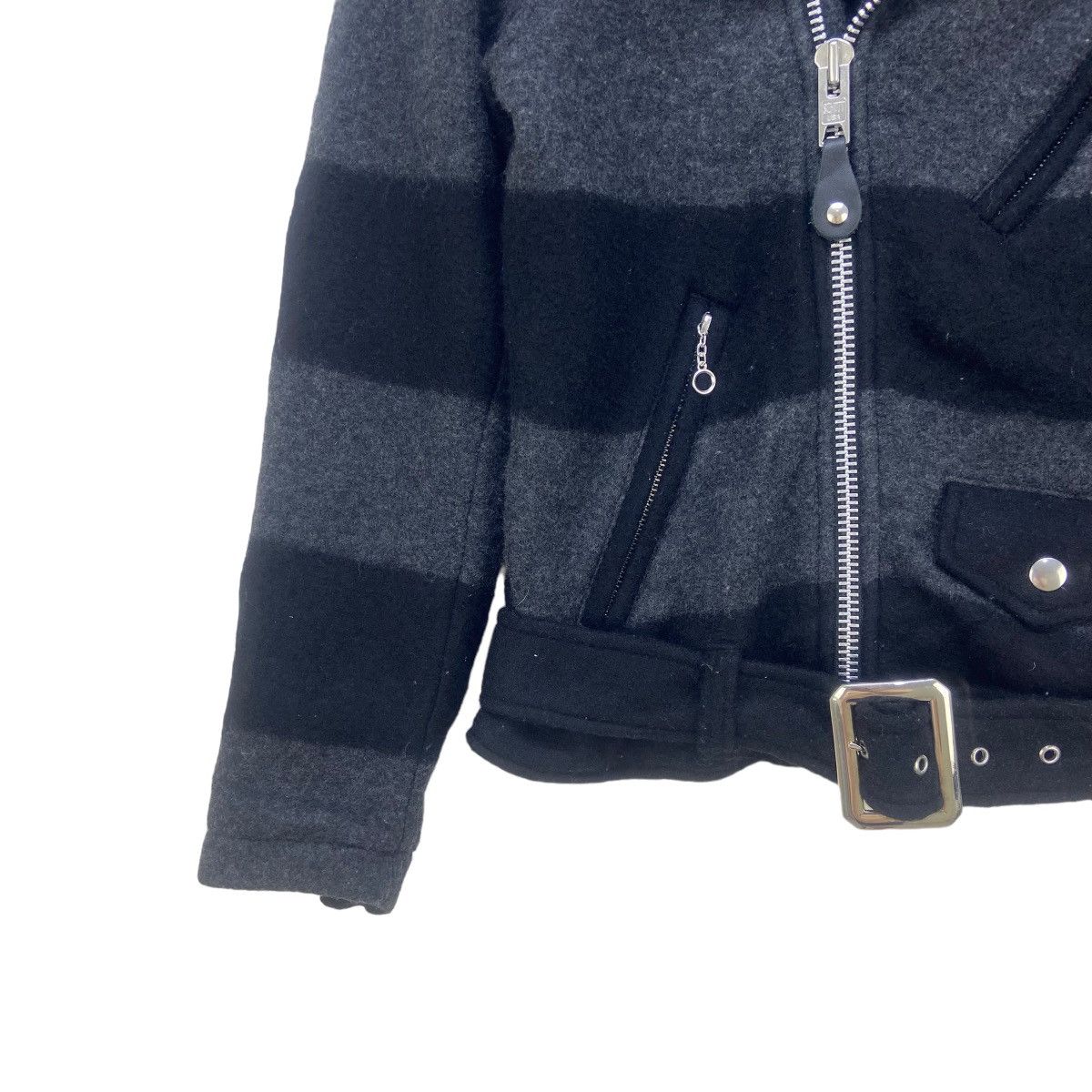 Schott Schott Double Collar Biker Wool Jacket Size US XXS / EU 40 - 15 Thumbnail