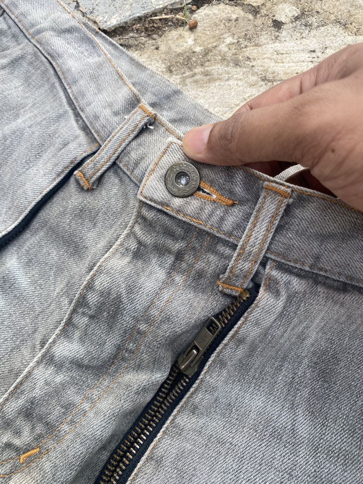 Japanese Brand Vintage L.Z.G Streetwear Grey Denim with Dual Zip Pockets Size US 32 / EU 48 - 8 Thumbnail