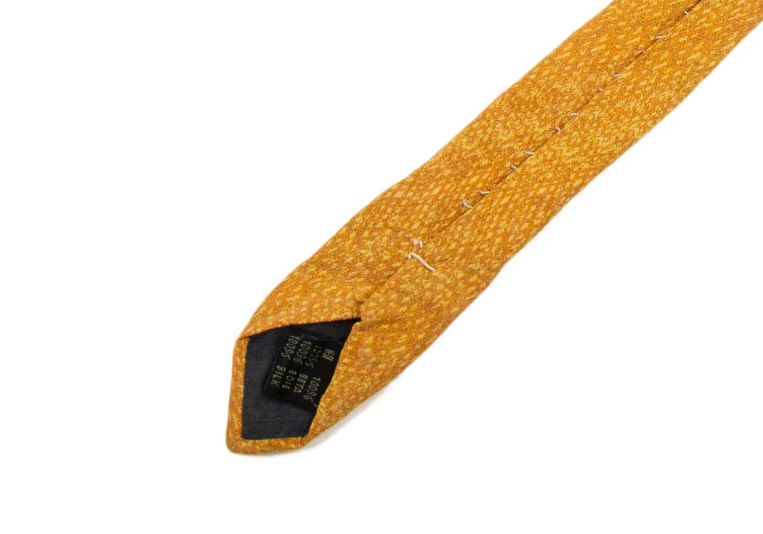 Jean Paul Gaultier Silk Rival Print Tie in Mustard Size ONE SIZE - 10 Thumbnail