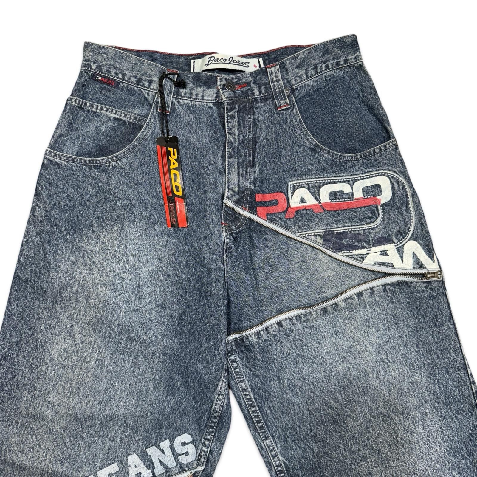 Pacsun Paco Jeans Classic Zipper Screenprinted Baggy Denim Size US 34 / EU 50 - 3 Thumbnail