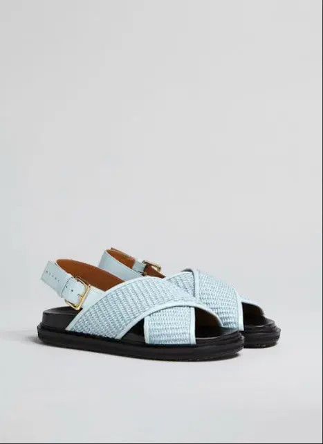 Marni o1w1db10125 Wrap Leather Sandals in Light Blue Size US 9 / IT 39 - 2 Thumbnail