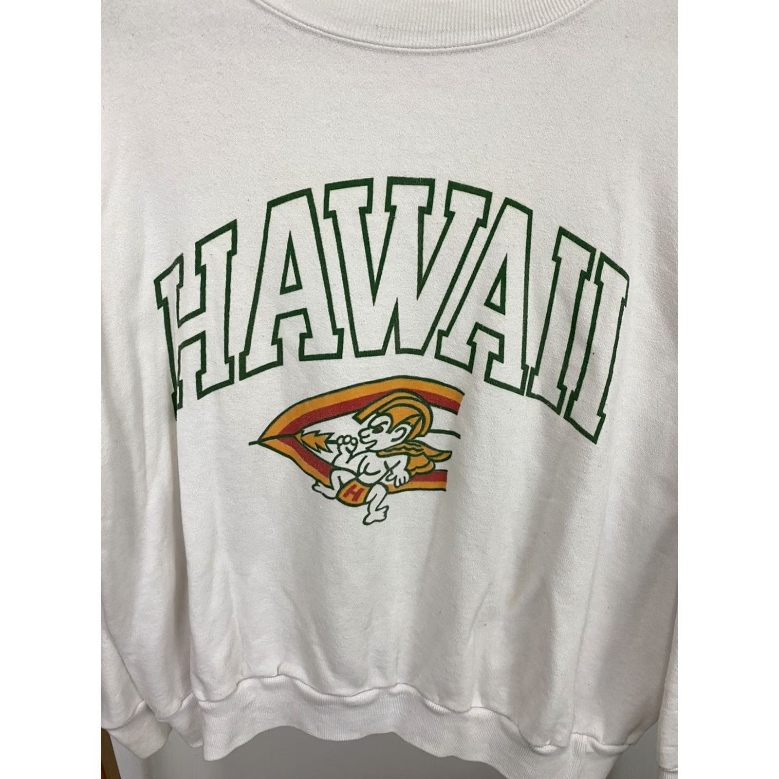 Rainbow VTG 70s 80s Hawaii Rainbow Warriors Manoa Old Logo Sweatshirt Crewneck XL White Men RARE Size US XL / EU 56 / 4 - 4 Thumbnail
