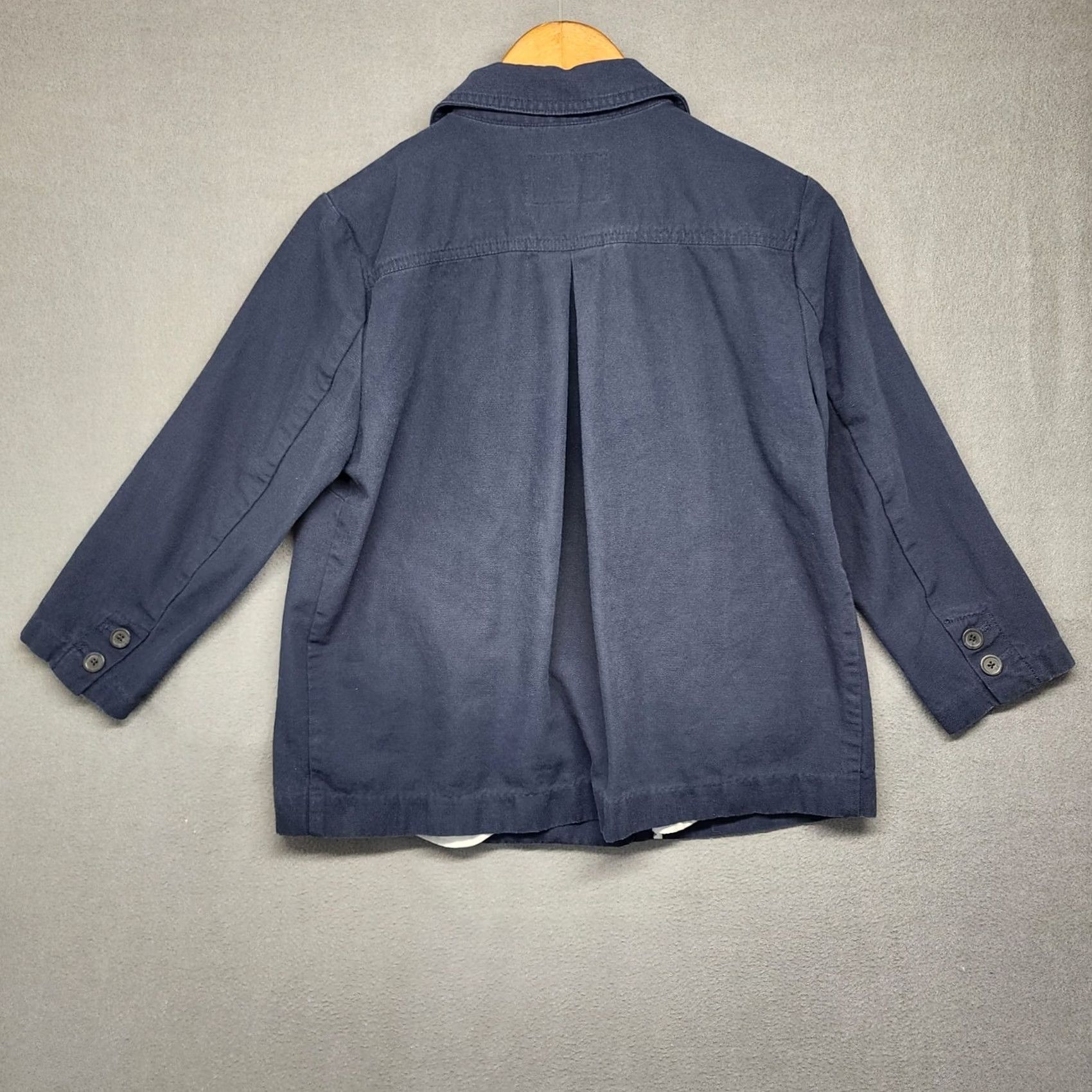 Banana Republic Banana Republic Blue Double Breasted Swing Trench Jacket Womens Small Cotton Sage Blue Color Solid Long Sleeve Button Front Size S / US 4 / IT 40 - 2 Thumbnail