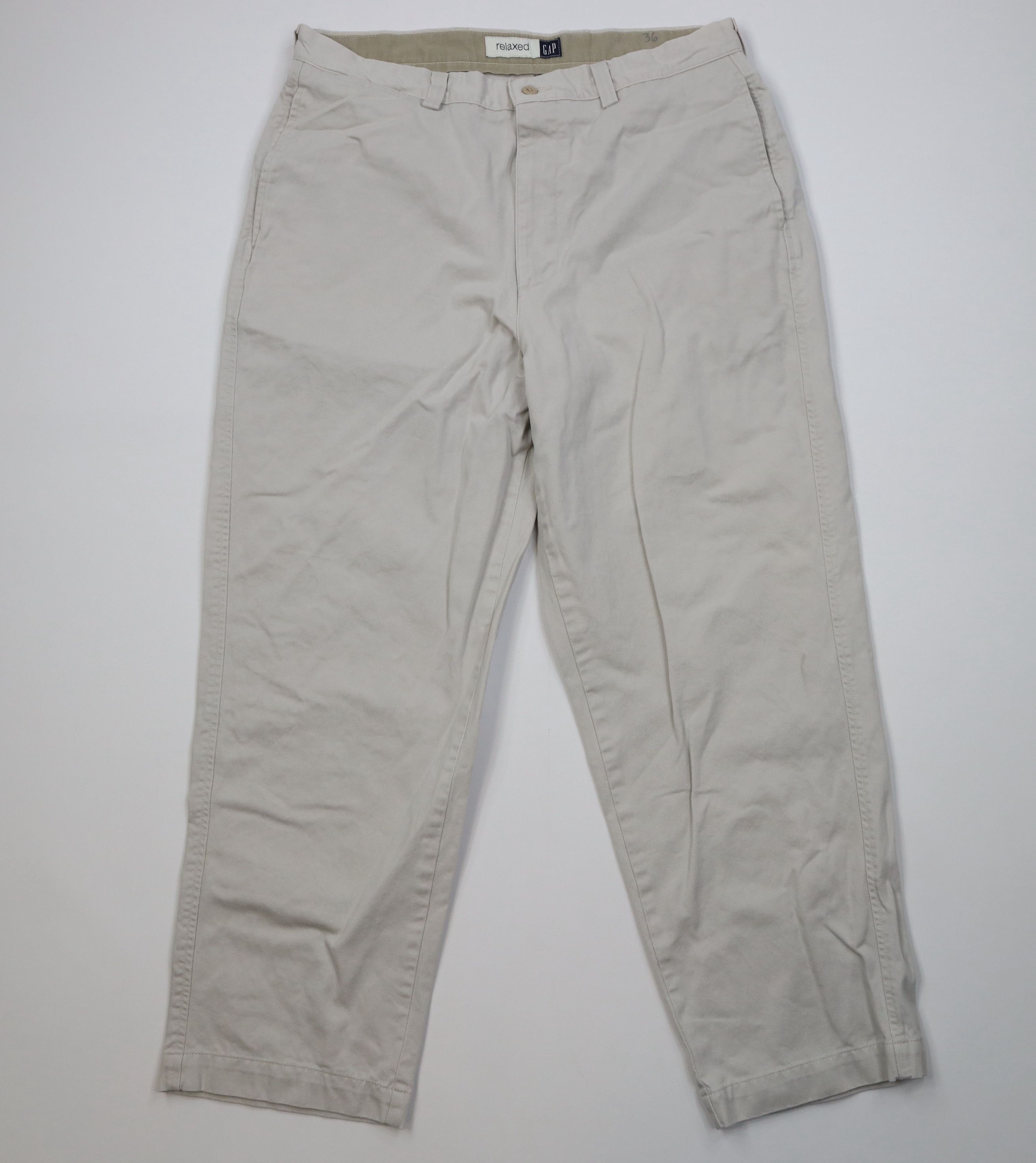 Gap Vintage Y2K 2002 Gap Relaxed Fit Wide Leg Chino Pants Stone Size US 36 / EU 52 - 1 Thumbnail