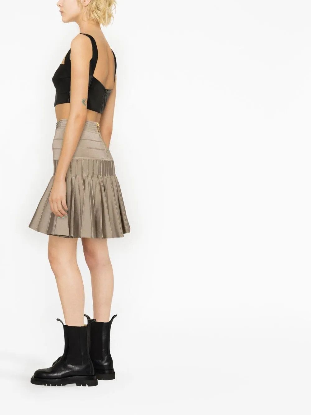 Balmain o1y0625 Mini Skirt in Light Brown Size 27" / US 4 / IT 40 - 3 Thumbnail