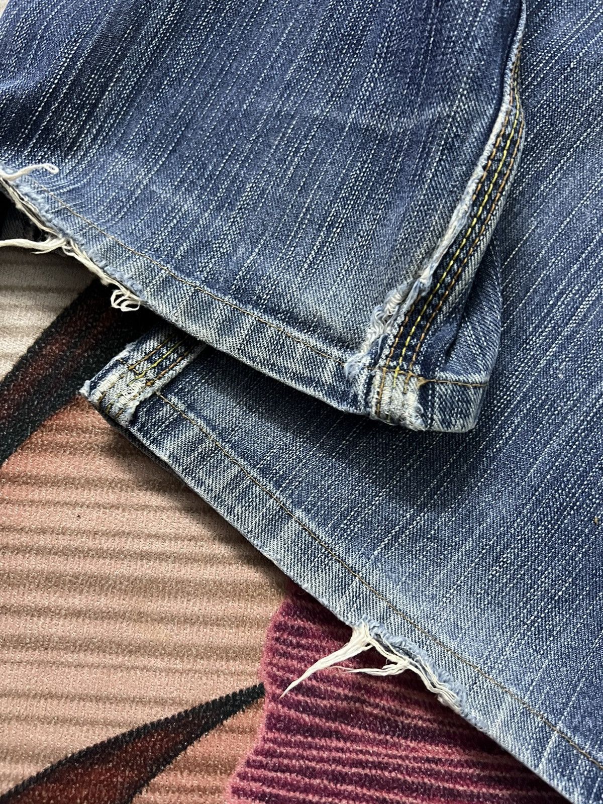Edwin × If Six Was Nine VTG EDWIN DOUBLE WAIST DISTRESSED JEANS VERY RARE Size US 31 - 10 Thumbnail