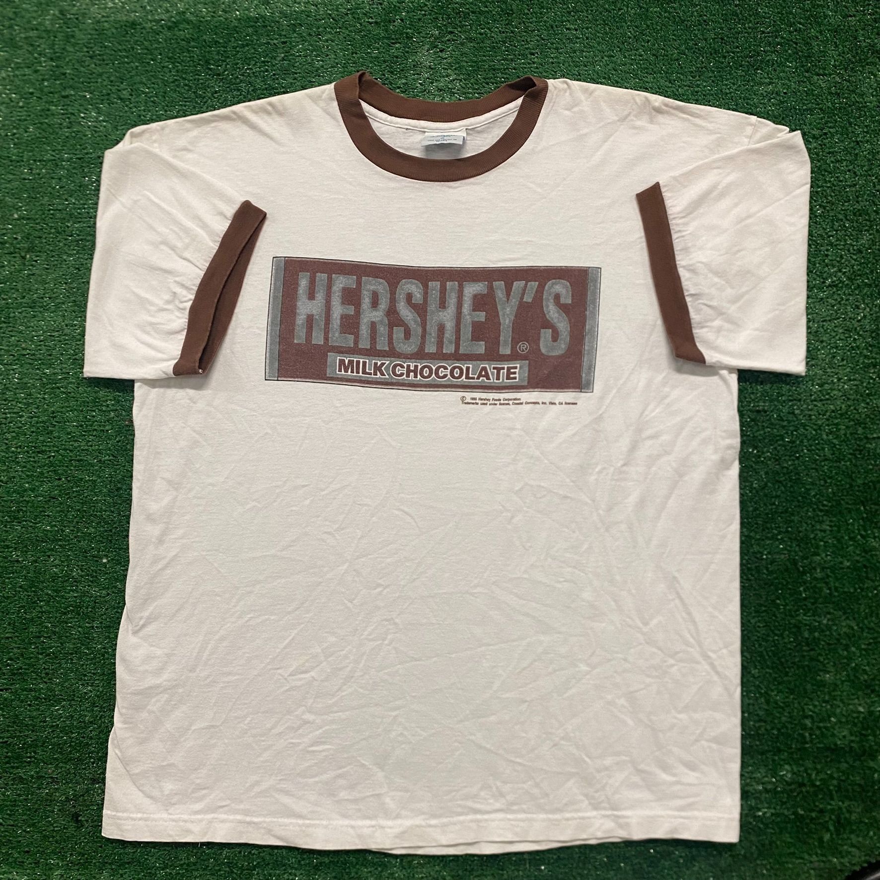 Vintage Vintage 90s Hershey's Chocolate Box Logo Baggy Ringer Tee | Grailed