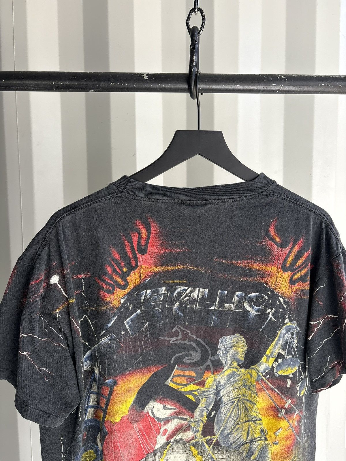 Band Tees Vintage Metallica AOP Shirt Faded Distressed Grunge Band Size US XL / EU 56 / 4 - 6 Thumbnail