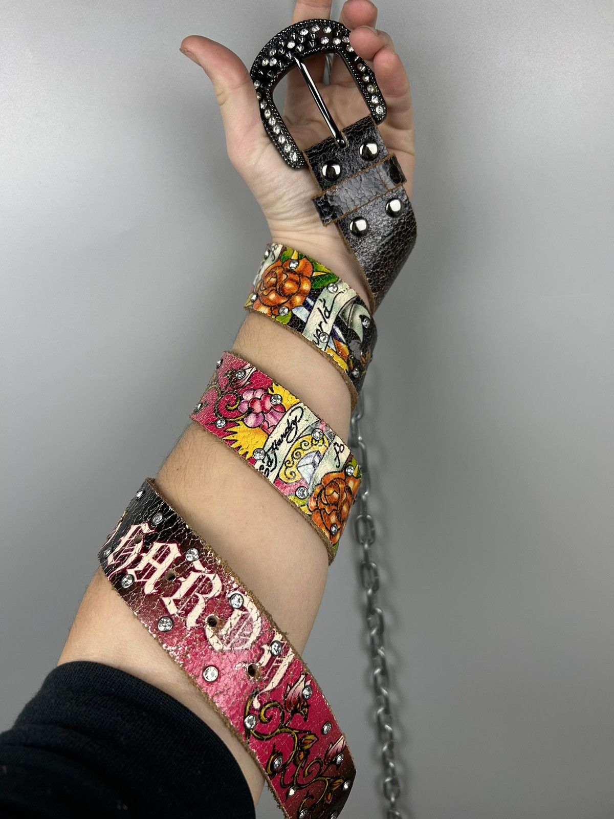 Ed Hardy × Vintage Rare Vintage Ed Hardy By Christian Audigier Belt Size ONE SIZE - 1 Thumbnail