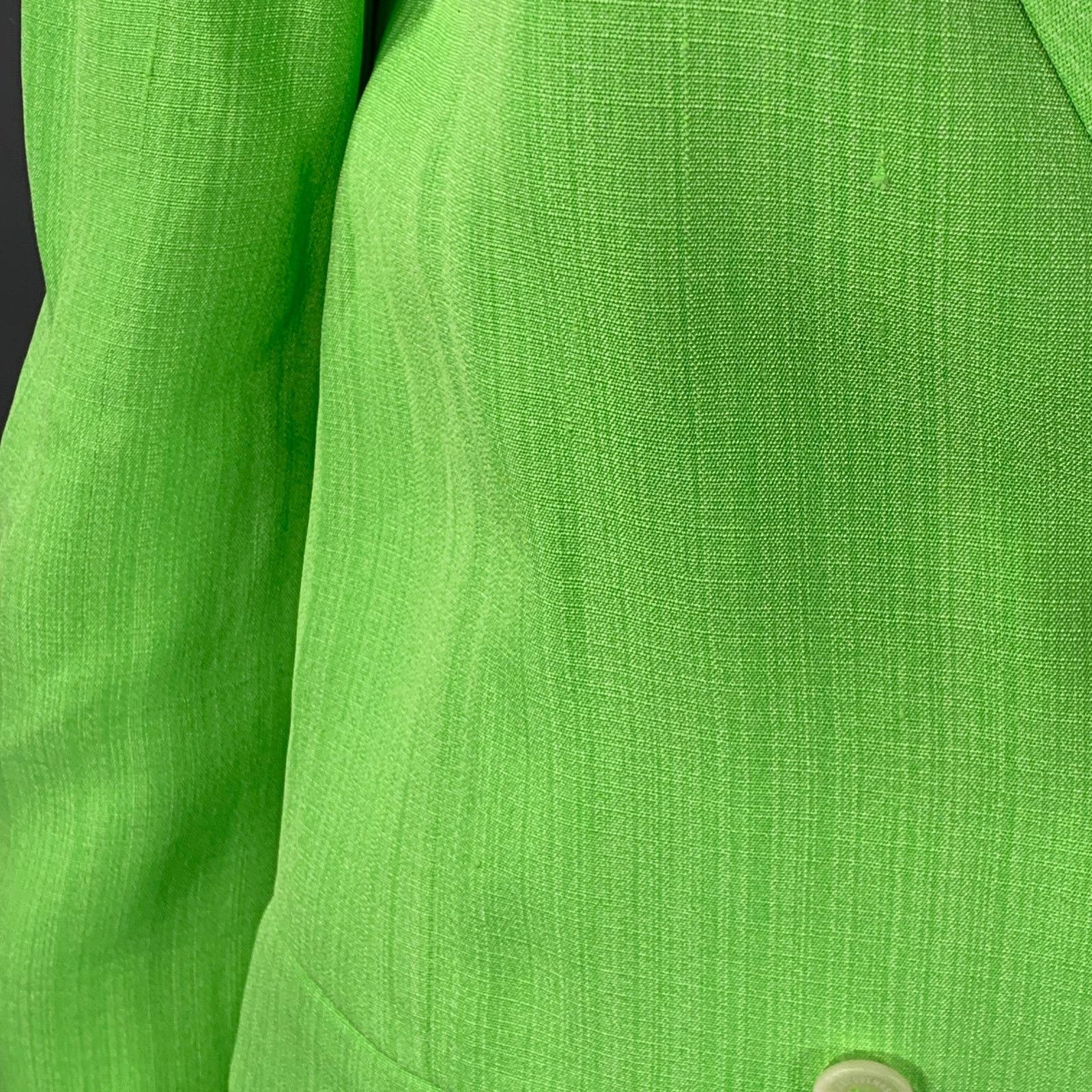 Jacquemus S Le Splash Green White Viscose Silk Double Breasted Blazer Size S / US 4 / IT 40 - 8 Thumbnail