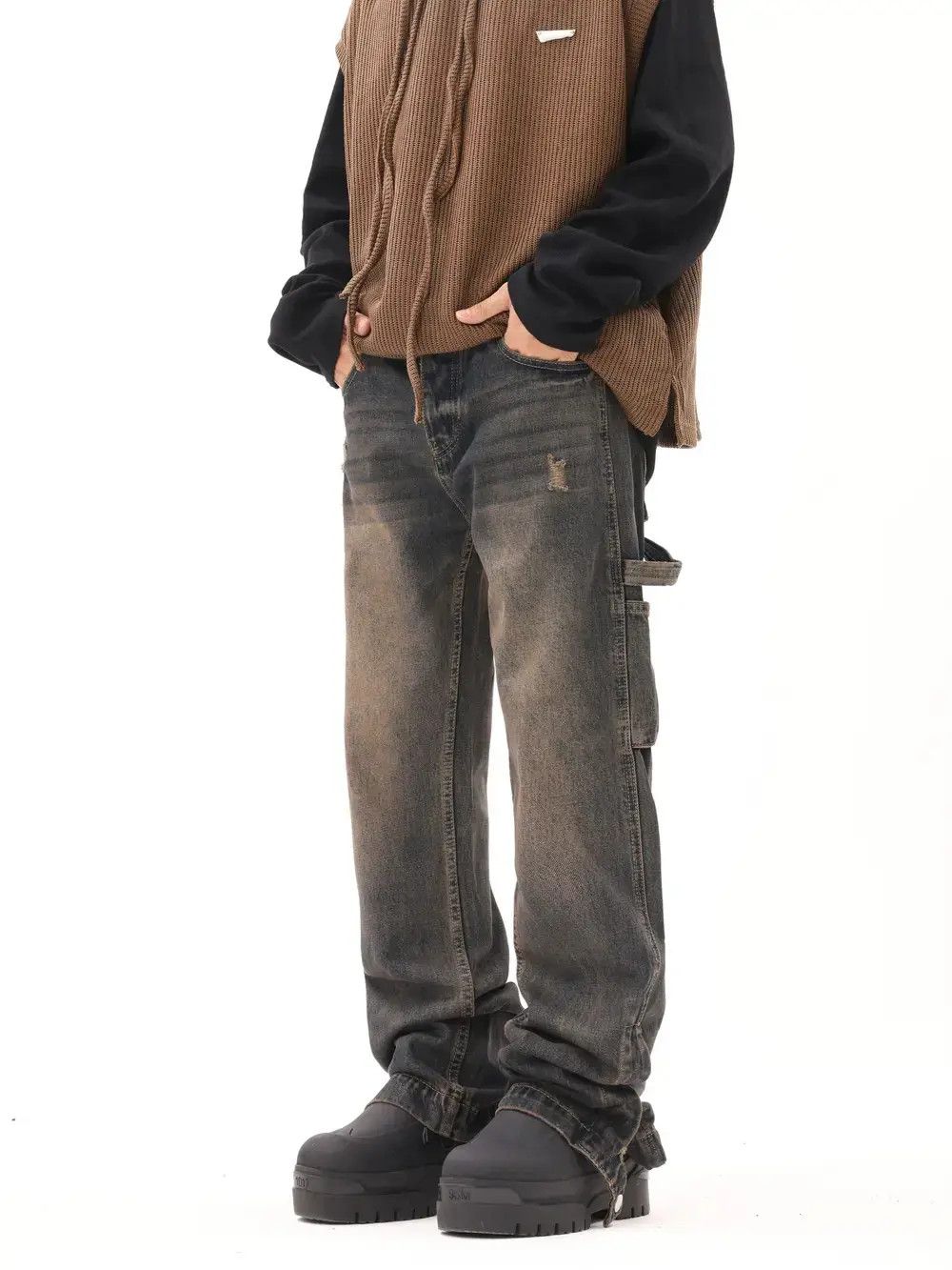 Designer × Japanese Brand × Vintage hiphop distressed faded carpenter jeans Size US 28 / EU 44 - 1 Thumbnail