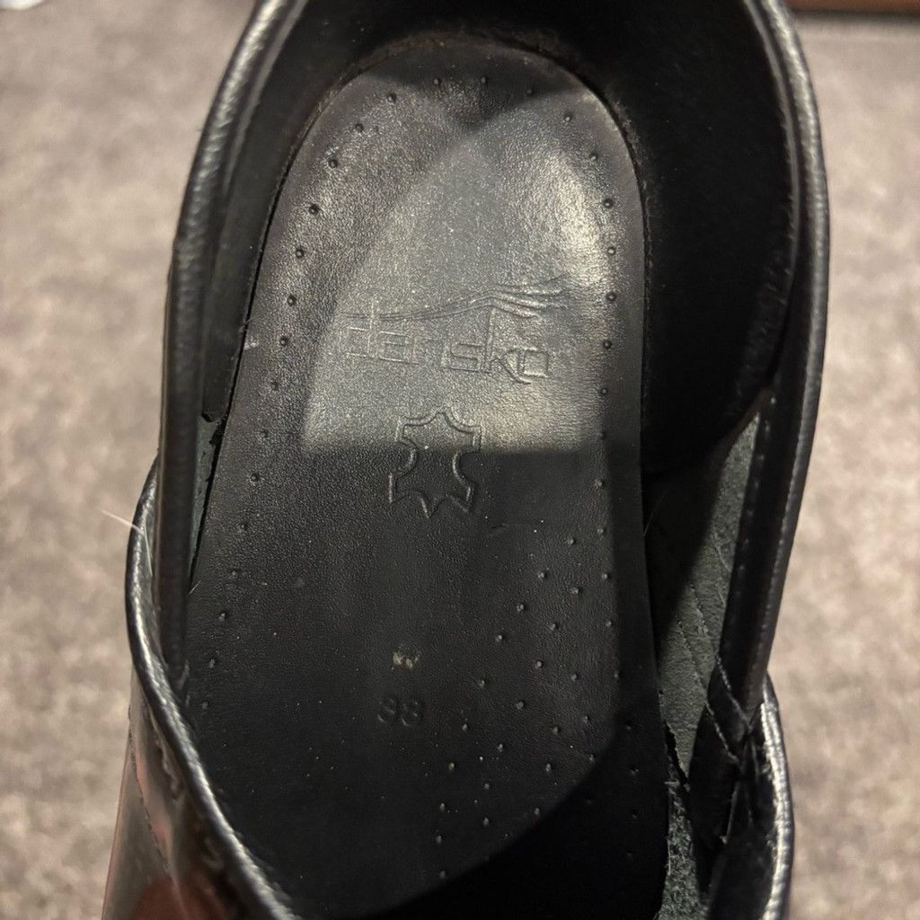 Dansko Dansko Black Patent Textured Slip-On Clogs Size US 7.5 / IT 37.5 - 5 Thumbnail