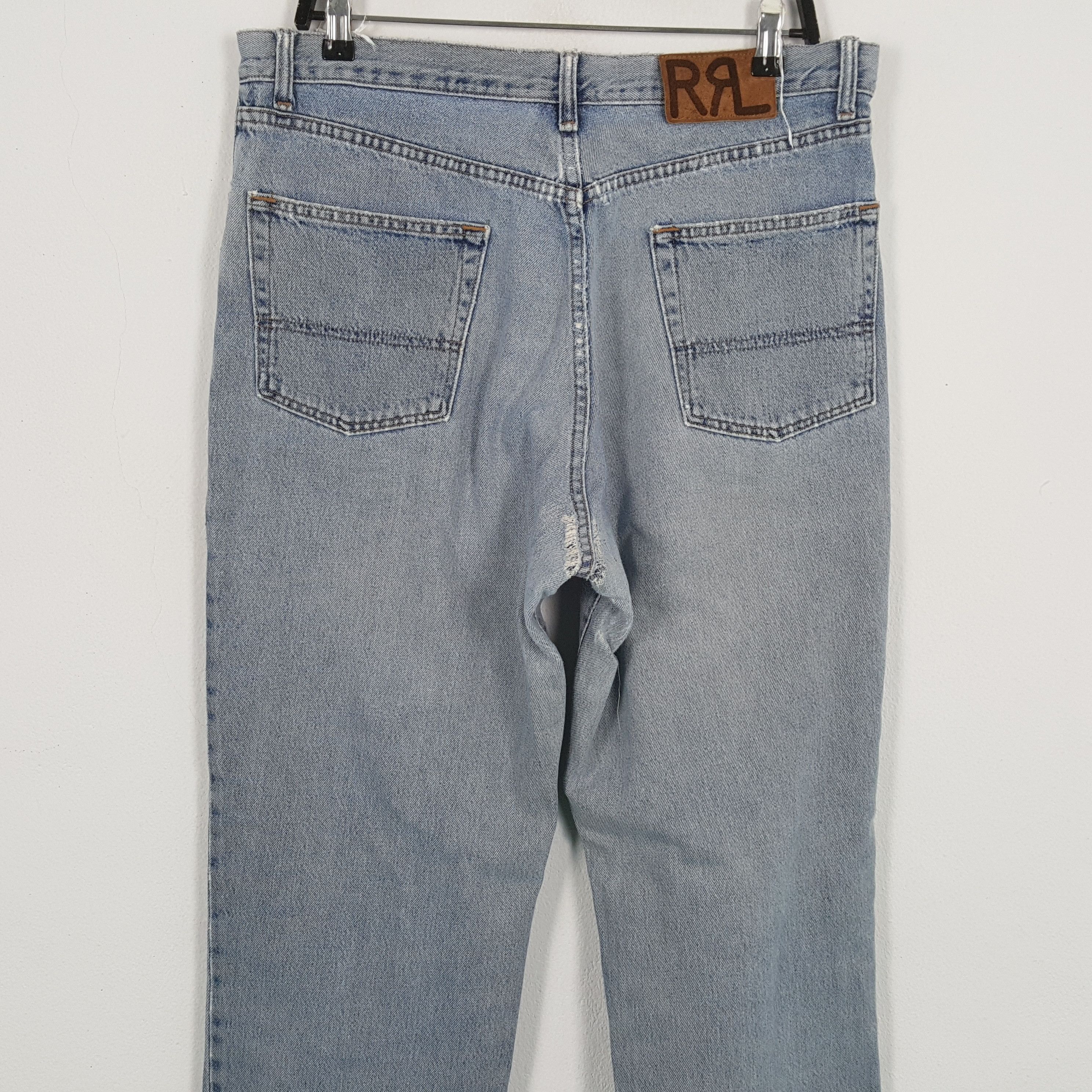 RRL Ralph Lauren × Ralph Lauren × Vintage RRL RALPH LAUREN Fashion Rock Style Distressed Jeans Size US 34 / EU 50 - 5 Thumbnail