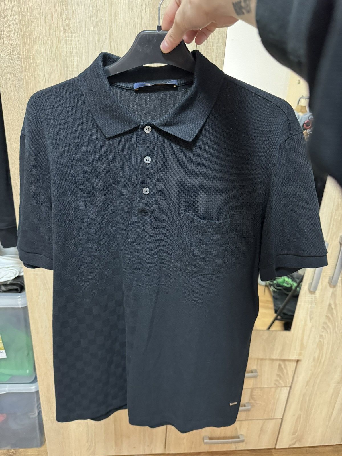 Louis Vuitton Louis Vuitton By Virgil Abloh Damier Polo Pocket Shirt Black Size US L / EU 52-54 / 3 - 16 Thumbnail