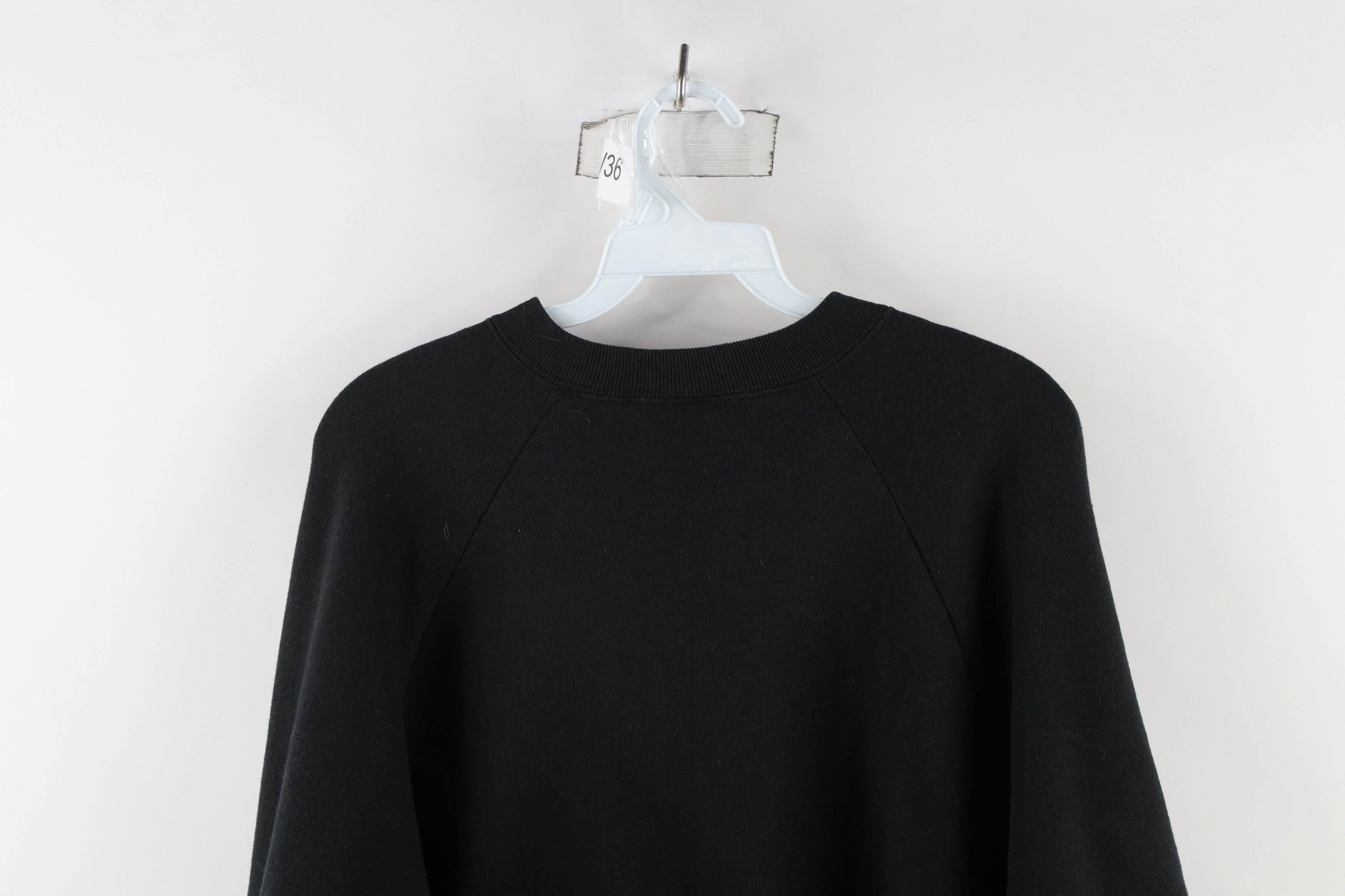 Vintage Vintage 90s Streetwear Blank Crewneck Sweatshirt Black USA Size XL / US 12-14 / IT 48-50 - 8 Thumbnail
