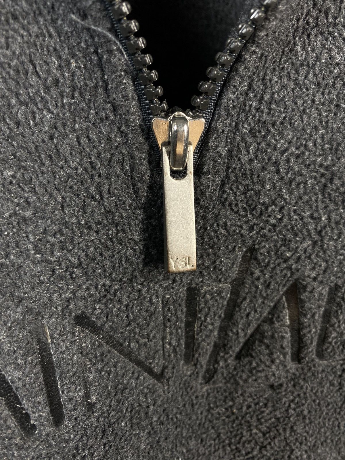 Yves Saint Laurent Fleece YSL Sweatshirt 1/4 Zip Big Logo Grey YSL Sweater Size US XL / EU 56 / 4 - 4 Thumbnail