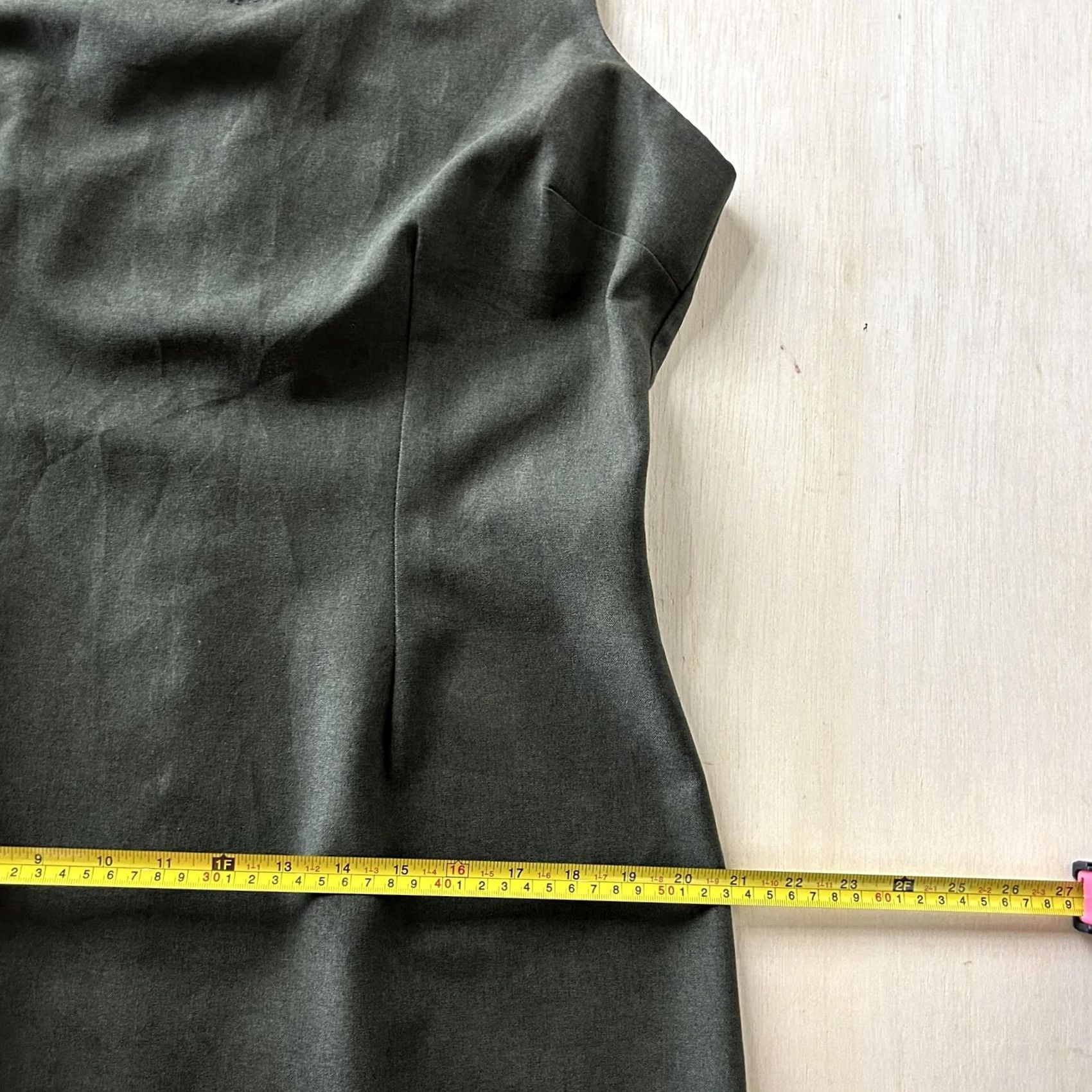Vintage VINTAGE Green Sleeveless V-Neck Sheath Dress Womens Large Knee Length Business workwear Size L / US 10 / IT 46 - 5 Thumbnail