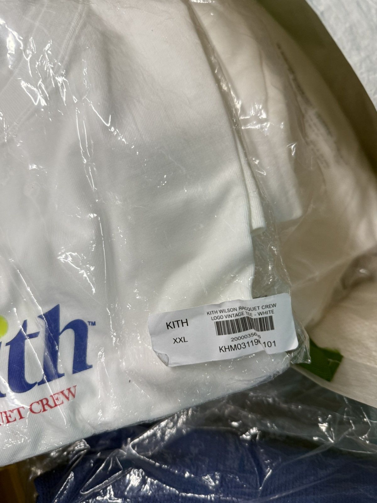 Kith × Wilson Kith for Wilson Racquet Crew Logo Vintage Tee White T-Shirt Size US XXL / EU 58 / 5 - 9 Thumbnail