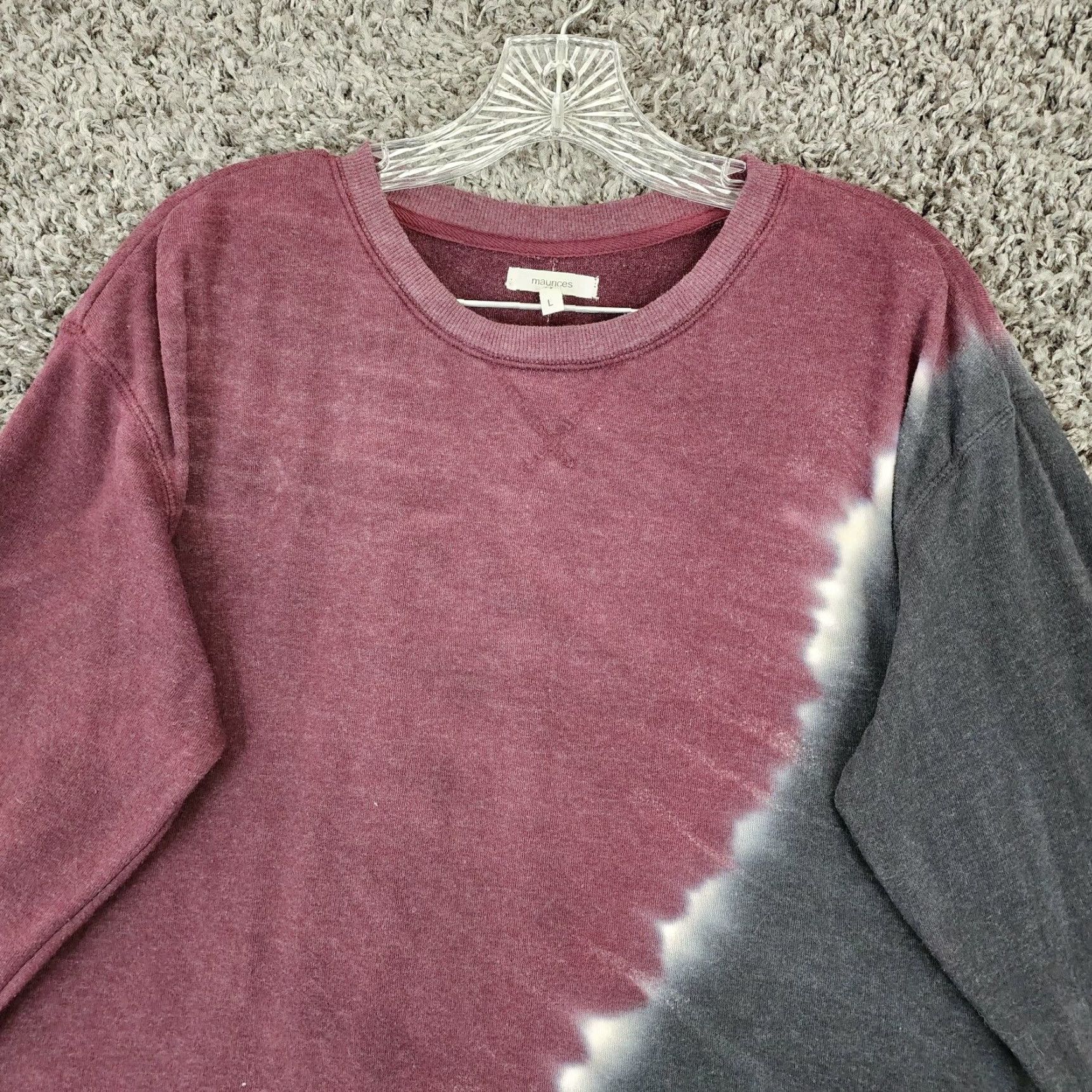 Vintage Maurices Sweater Long Sleeve Women L Maroon Black Pullover Size L Womens Size L / US 10 / IT 46 - 3 Thumbnail
