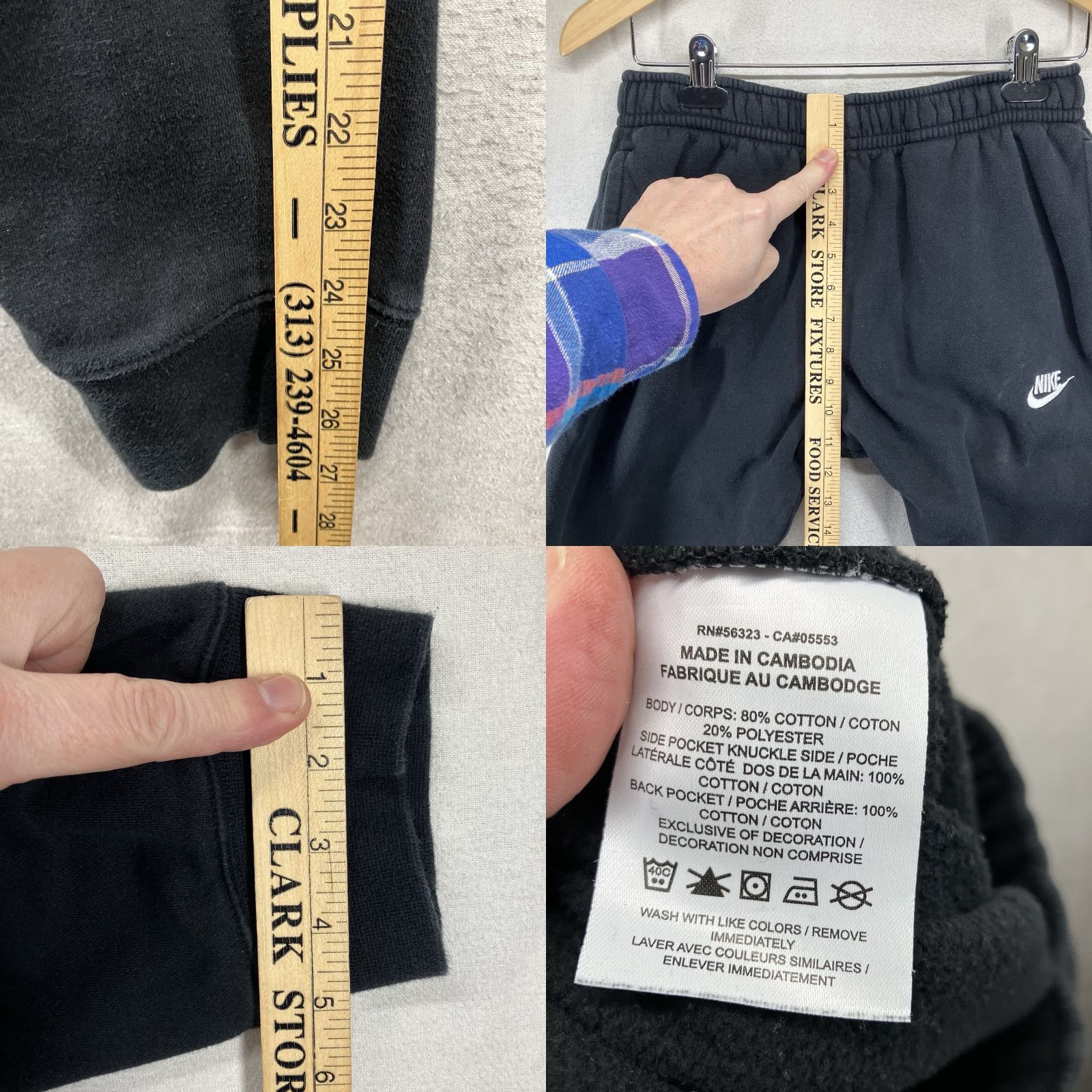 Nike Nike Swoosh Athletic Club Jogger Fleece Pants Black Mens S Regular 30in 26in Tapered Pockets 90s Retro Sports Size US 29 - 10 Thumbnail