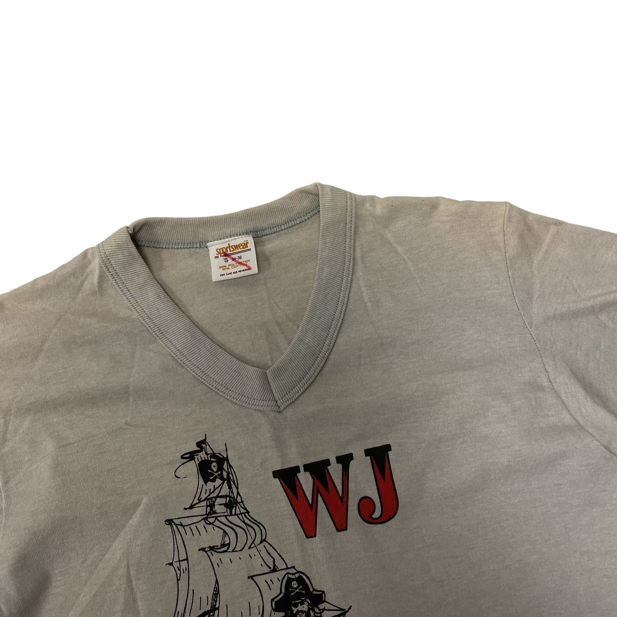 Other NOS Vtg Sportswear Gray V Neck Tee WJ BUCCANEERS T Shirt Size US S / EU 44-46 / 1 - 4 Thumbnail