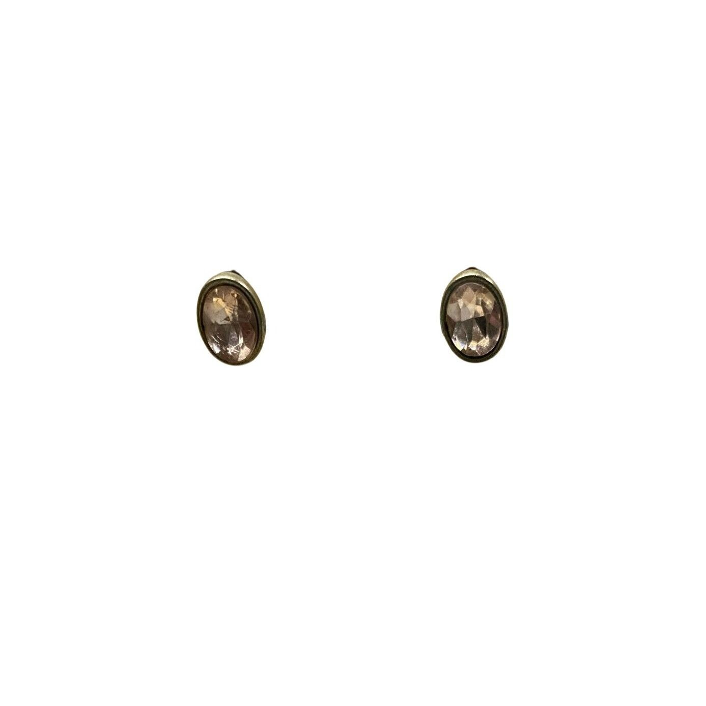 Other Gold tone Oval Pink Crystal Stud Earrings With Backings Size ONE SIZE - 1 Thumbnail