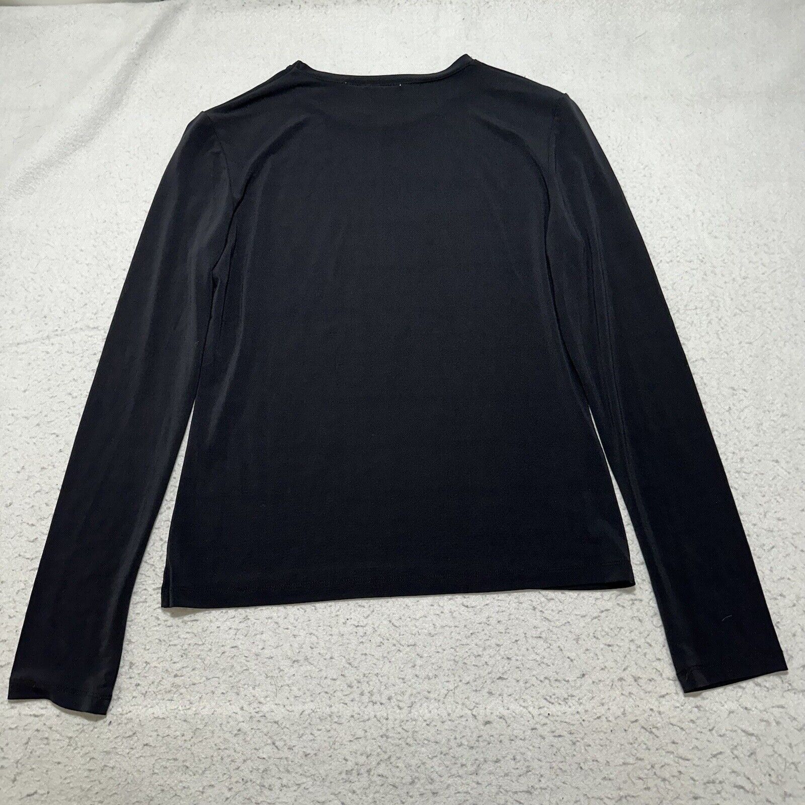 Isaac Mizrahi Isaac Mizrahi Small Short Sleeve Acetate Blend Black T Shirt Size S / US 4 / IT 40 - 9 Thumbnail