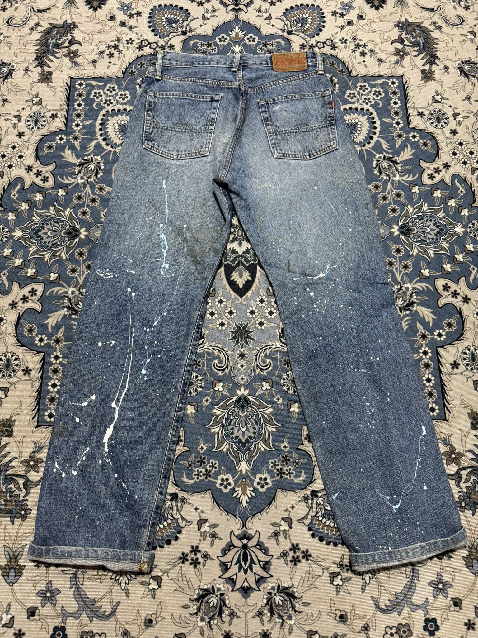 20471120 × Beauty Beast × Japanese Brand Vintage Edwin 505XX Selvadge Red Line Painted Jeans Pop Art Size US 29 - 2 Thumbnail