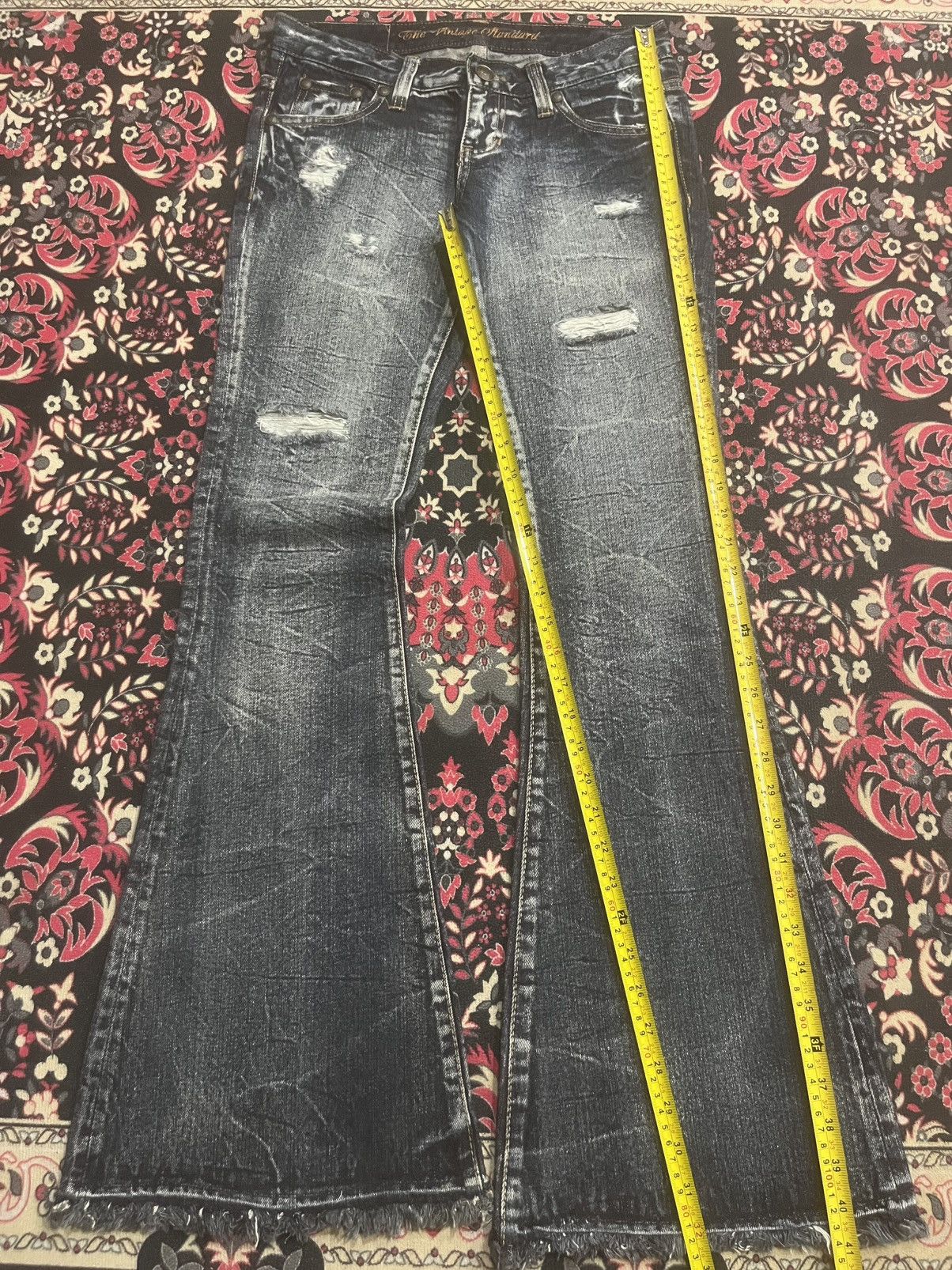 If Six Was Nine Vintage Japanese Brand Y2K Low Rise Grunge Frayed Flare Jean Size 28" / US 6 / IT 42 - 11 Thumbnail