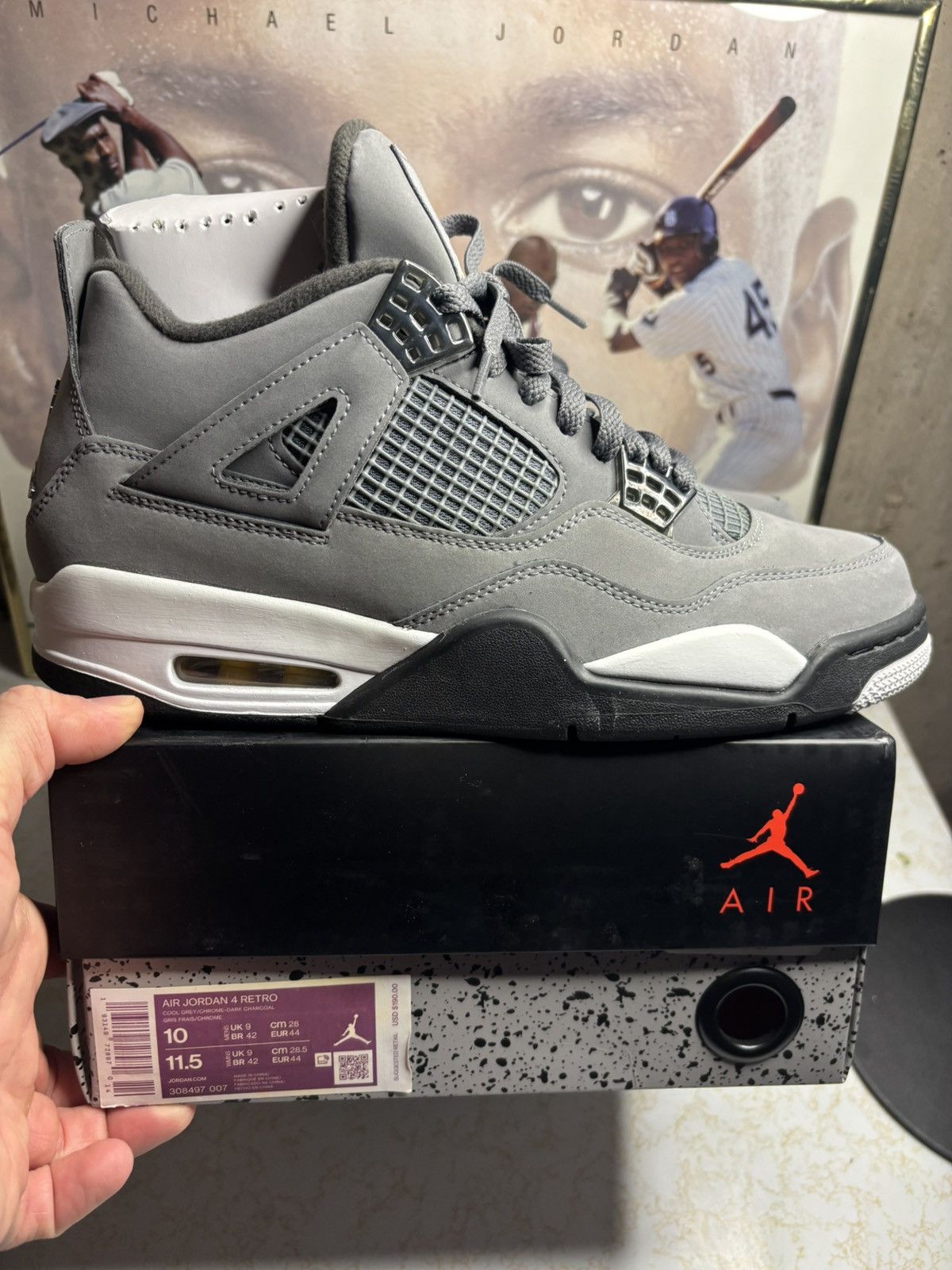 Jordan Brand Jordan Retro 4 ‘cool grey’ Size US 10 / EU 43 - 1 Thumbnail
