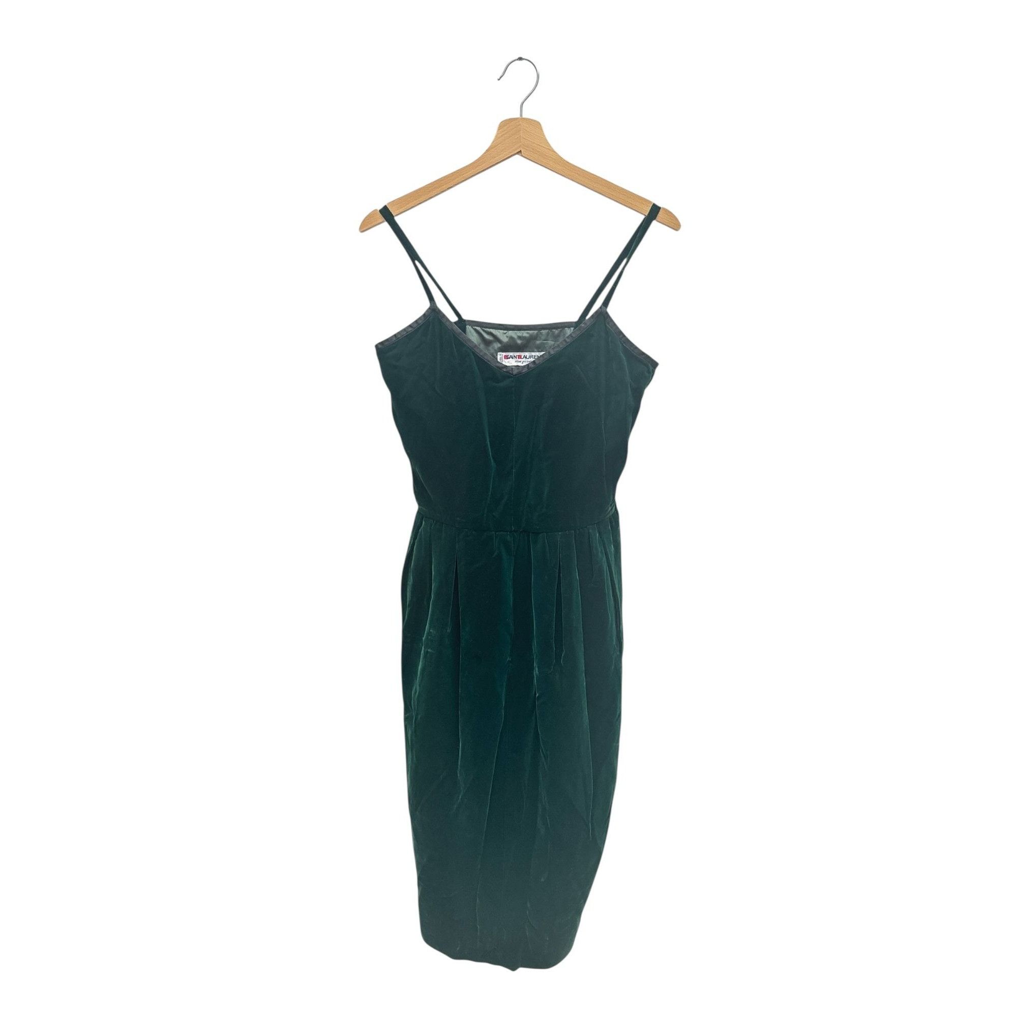 Yves Saint Laurent 1970s Emerald Velvet Dress Size XS / US 0-2 / IT 36-38 - 1 Thumbnail