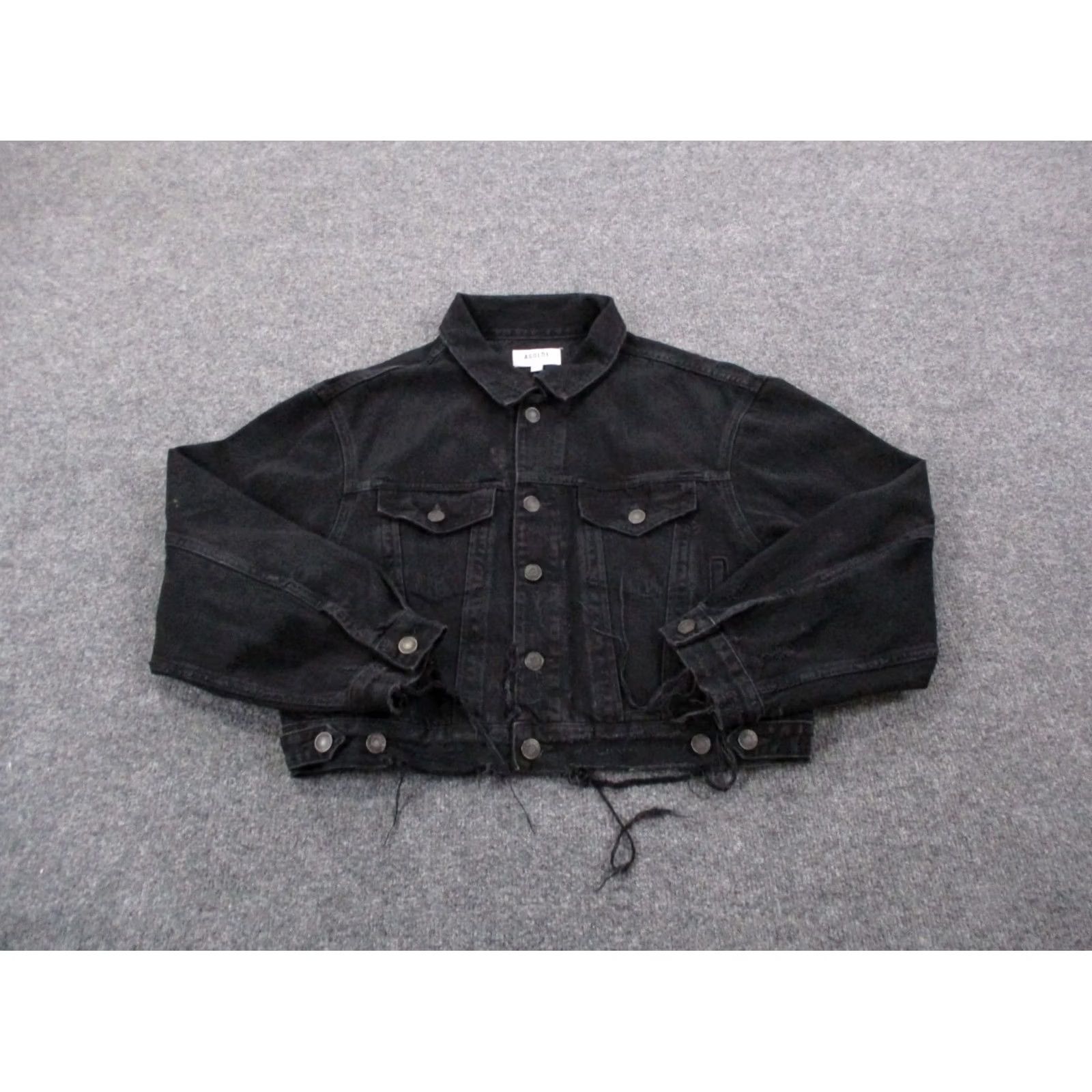 Agolde AGOLDE Jacket Womens M Black Charli Denim Trucker Workwear Outdoor Cropped Shirt Size 28" / US 6 / IT 42 - 2 Thumbnail