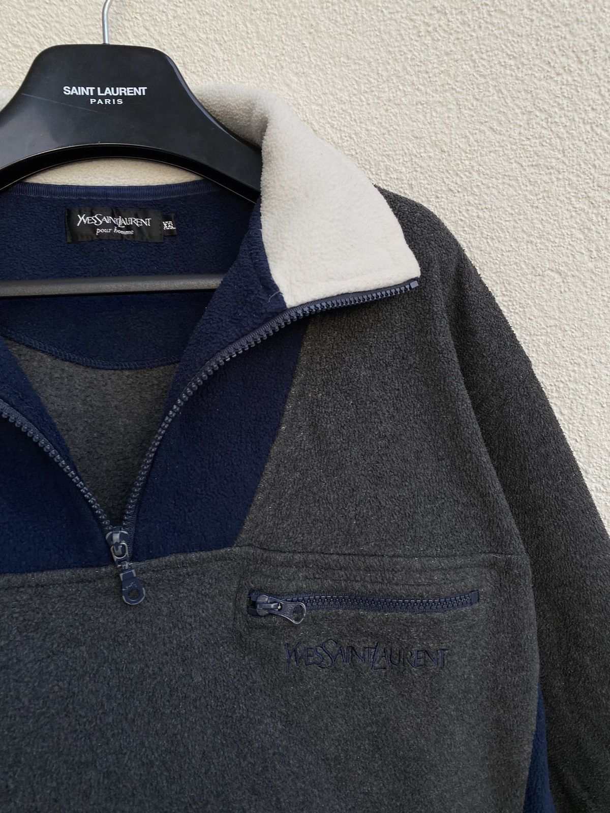 Yves Saint Laurent 90’s Fleece YSL Sweatshirt Zip YSL Sweater Size US XXL / EU 58 / 5 - 16 Thumbnail