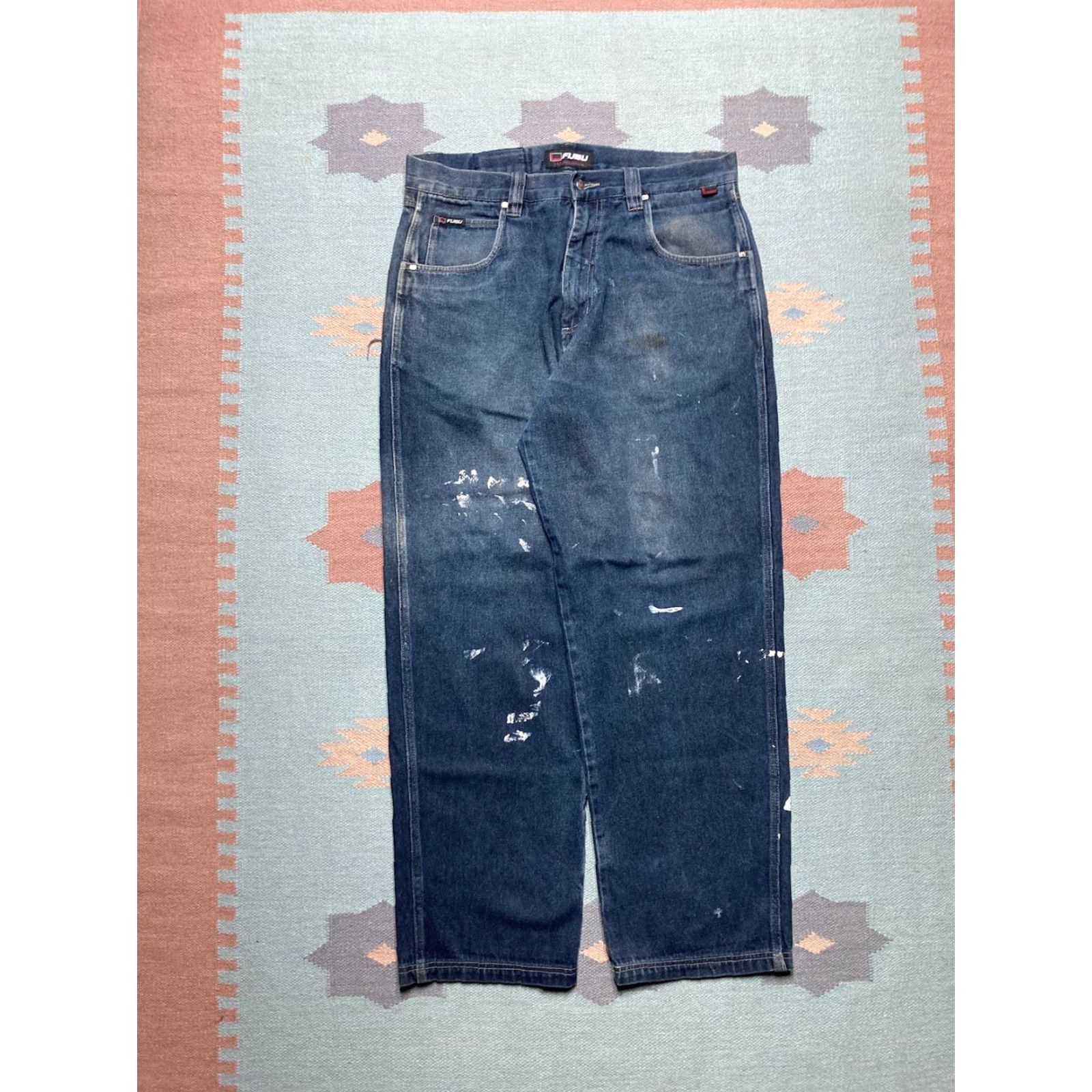 Fubu VINTAGE FUBU Jeans Men 36x33 Wide-Leg Hip Hop Grunge Baggy Y2K Skater Blue Size US 36 / EU 52 - 5 Thumbnail