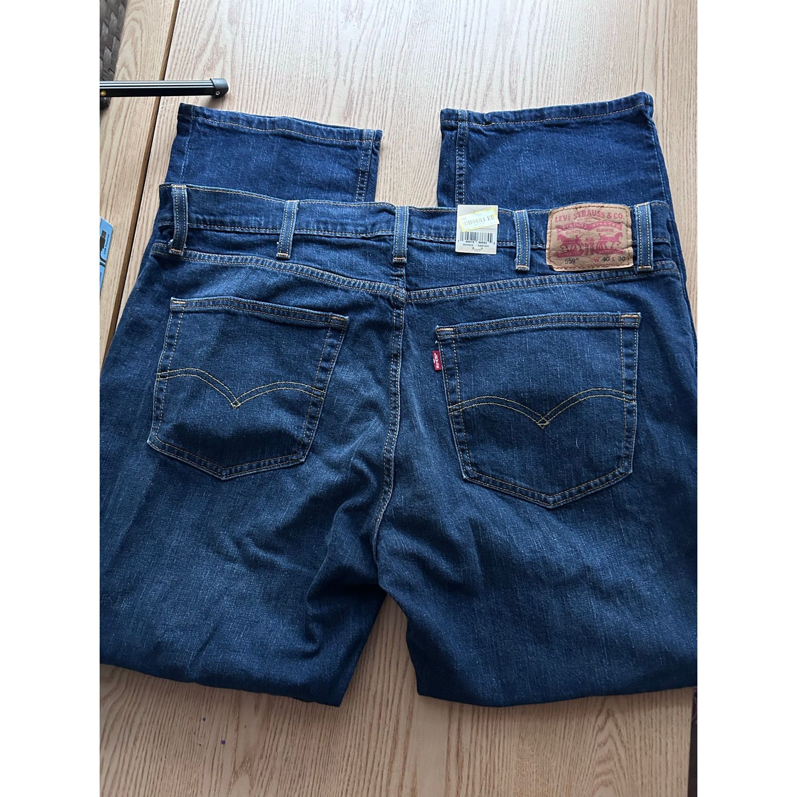 Levi's New Mens Levi’s 559 Straight Leg Stretchy Jeans Blue 40”x30” Size US 40 / EU 56 - 2 Thumbnail