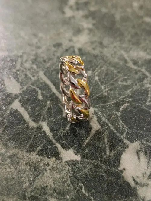 VIBE Gold Silver Color Cuban Chain Ring (size 7-12 ) Size ONE SIZE - 4 Thumbnail